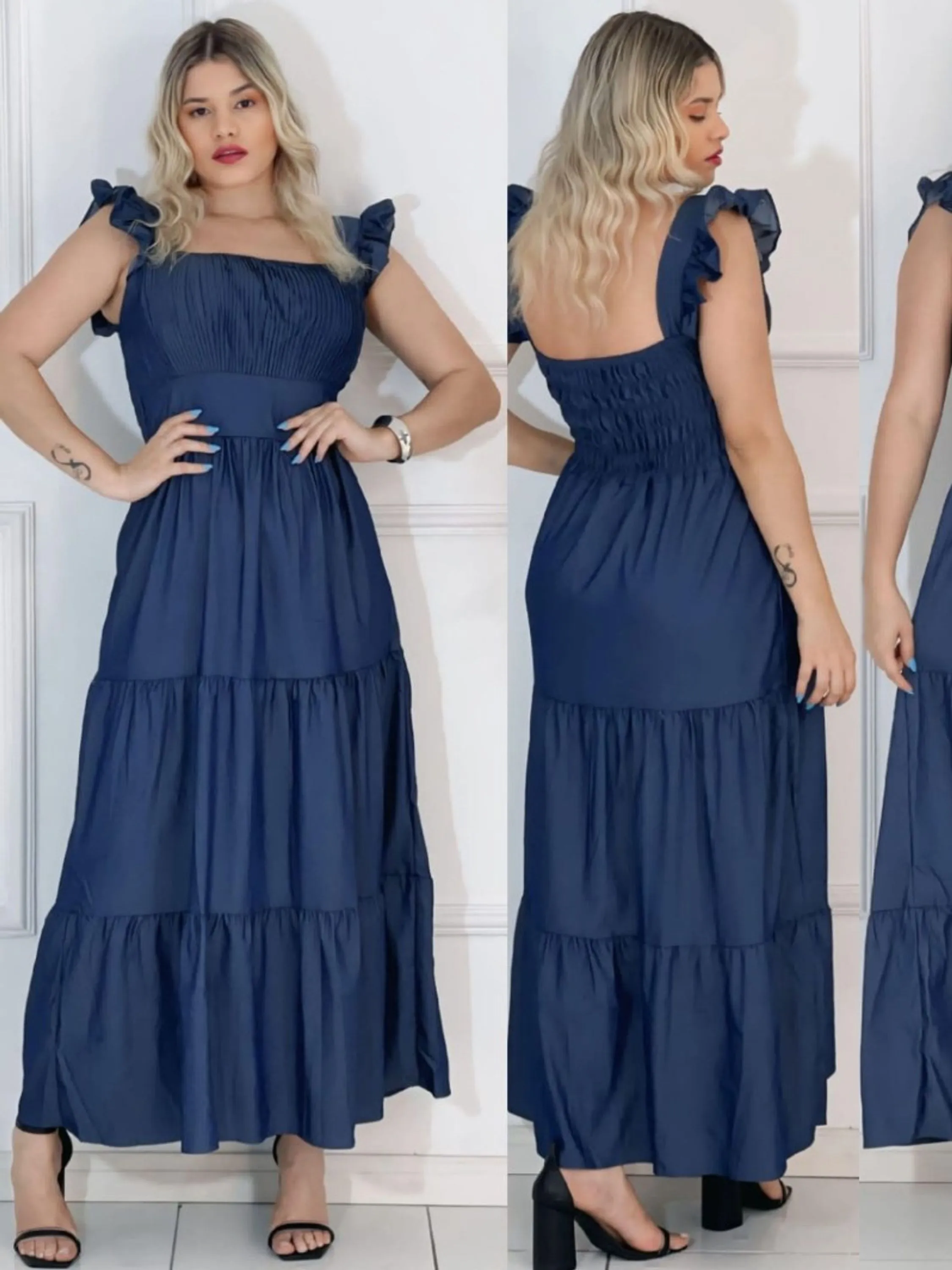 Vestido em chambray