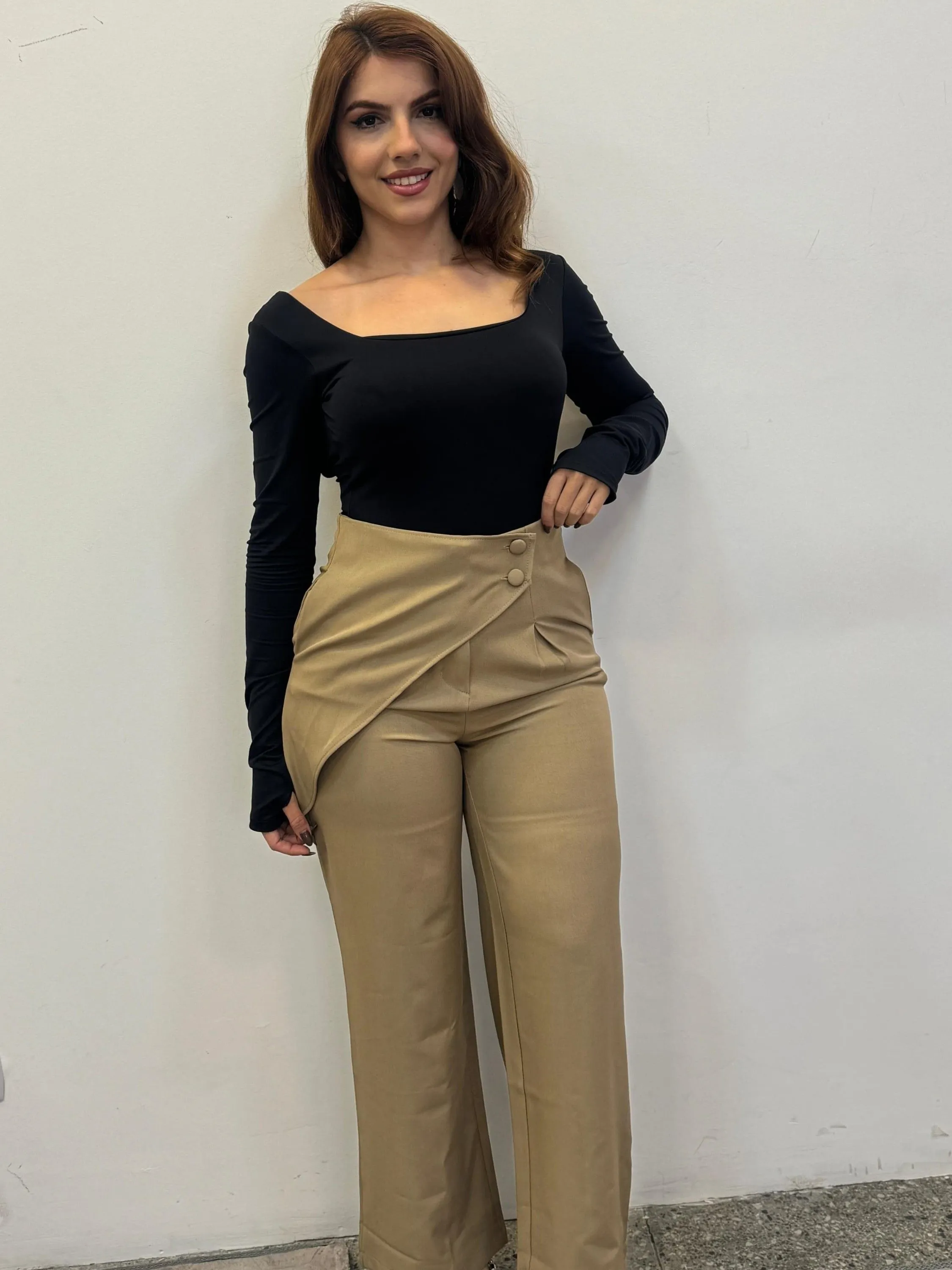 Domi Modas Calça feminina estilo social pantalona 88100