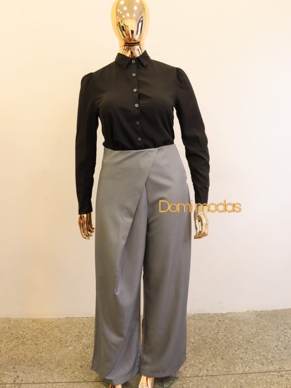 Domi Modas- Calça Pantalona Plus Size Luis Twill 91114