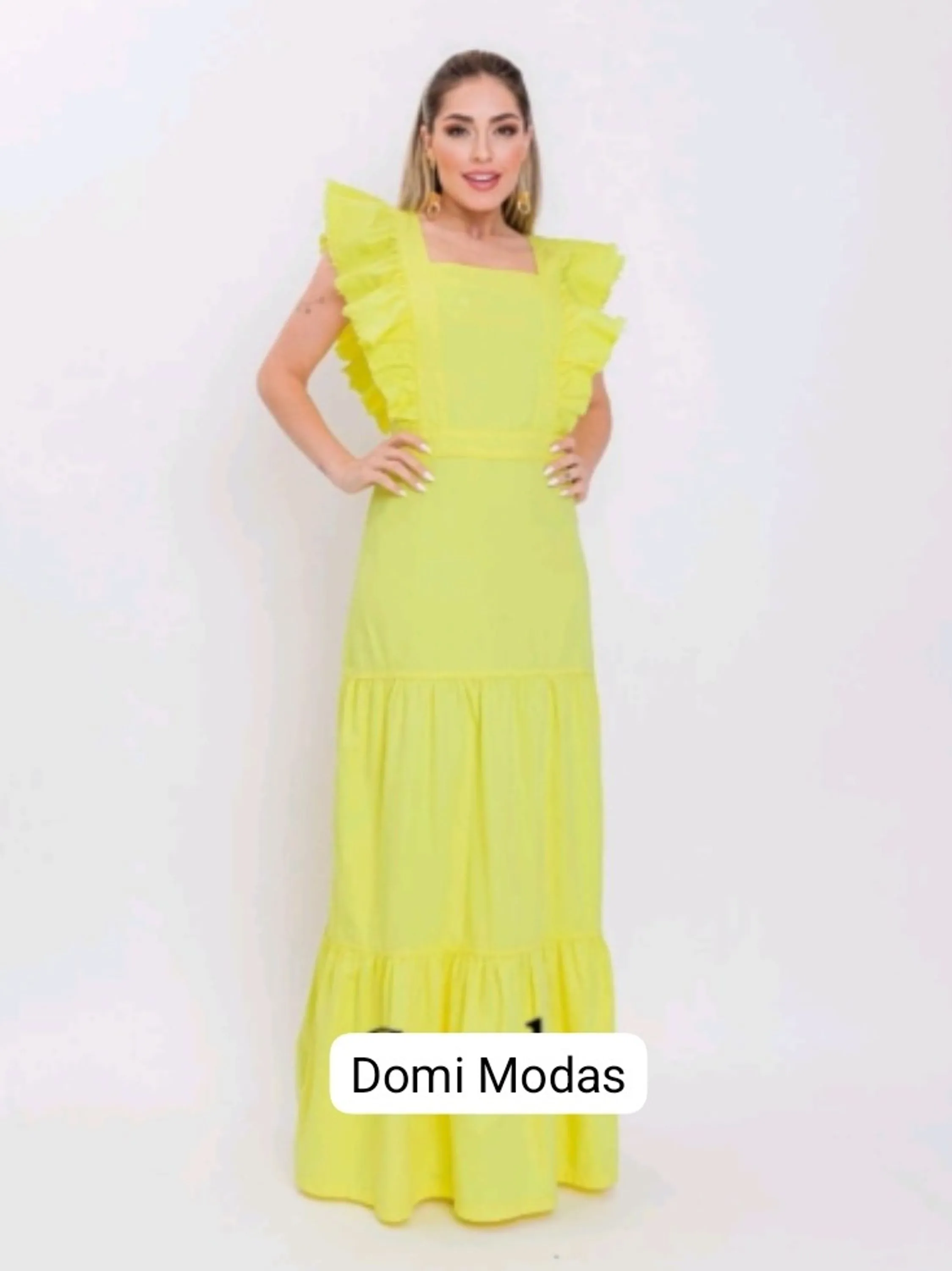 Domi Modas Vestido Jeans Tingido 7255