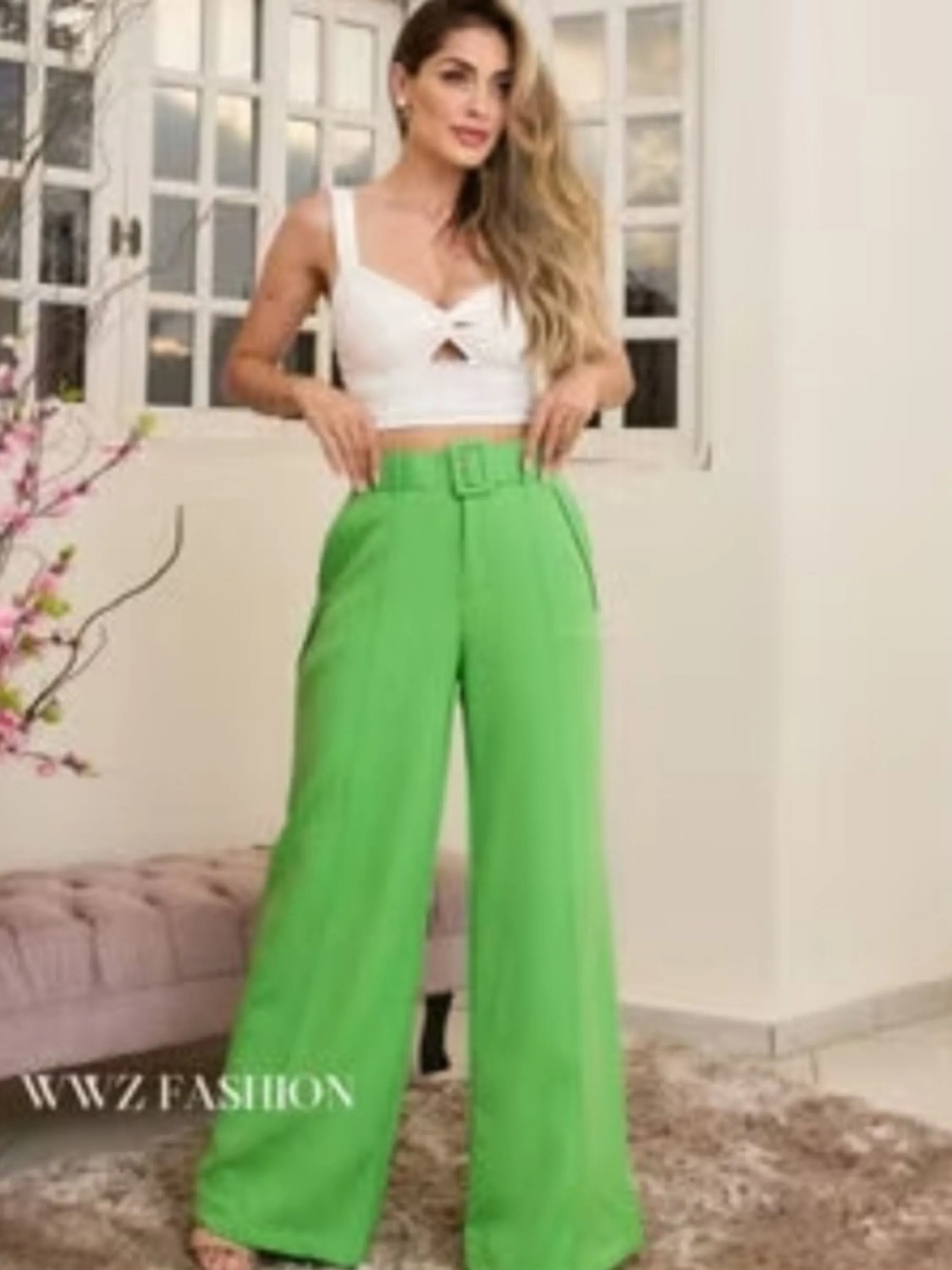 Domi Modas Calça Pantalona Alfaiataria 8267