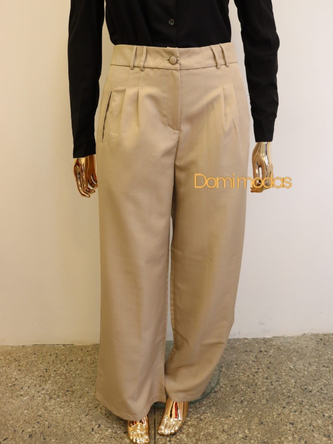 Domi Modas- Calça Pantalona Plus Size Luis Twill 91113