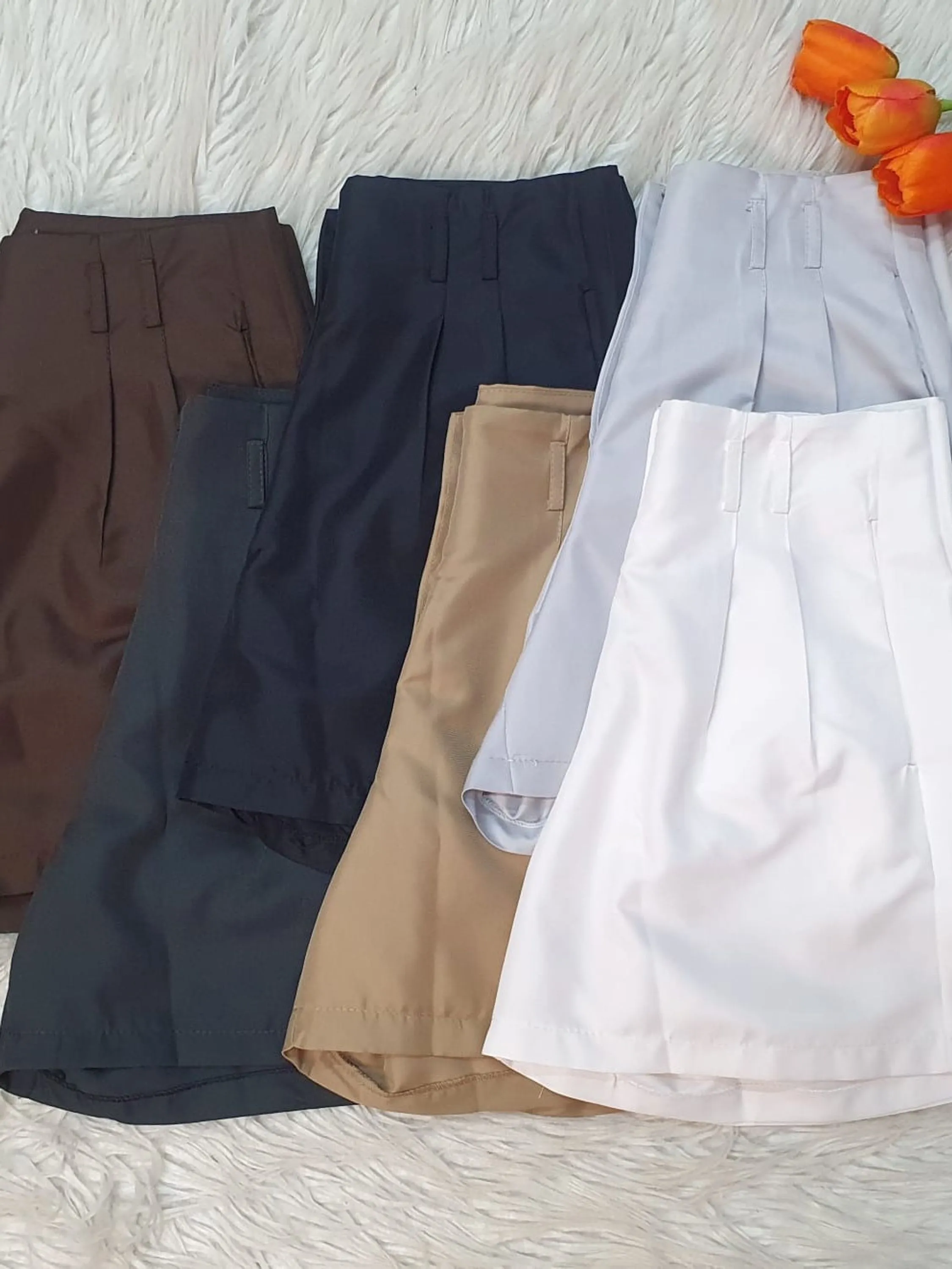 Domi Modas Short Feminino em Gabardine Cintura Alta Coleção Nova G173

