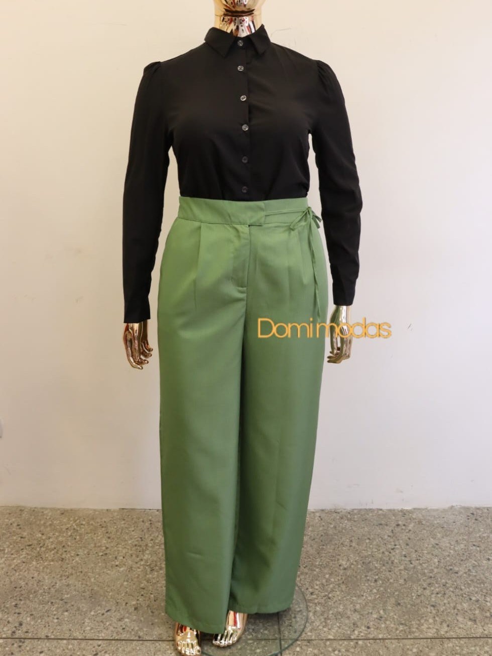 Domi Modas- Calça Pantalona Plus Size Luis Twill 91103
