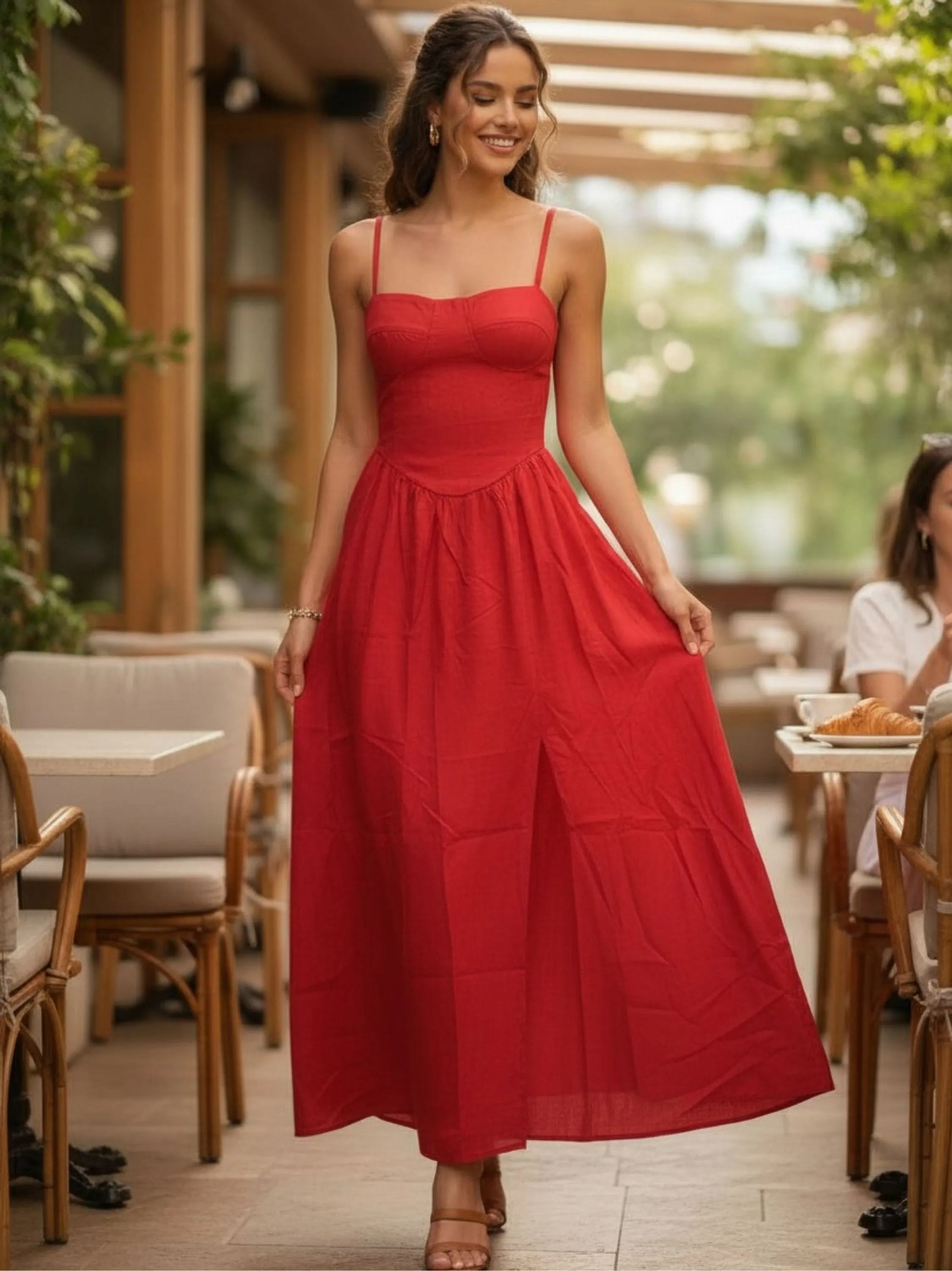 Vestido Sabrina plissado