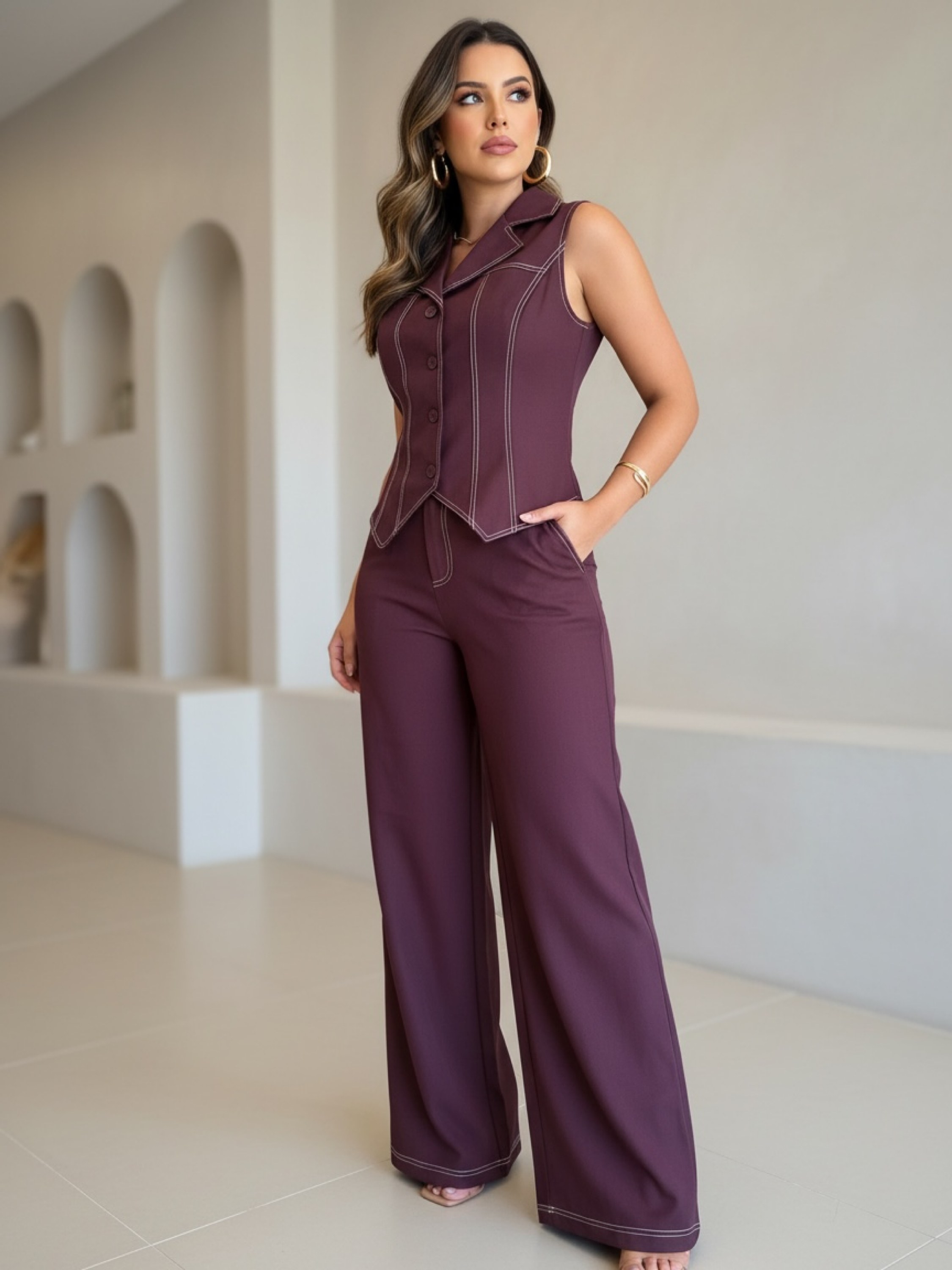 Conjunto calça colete Eduarda