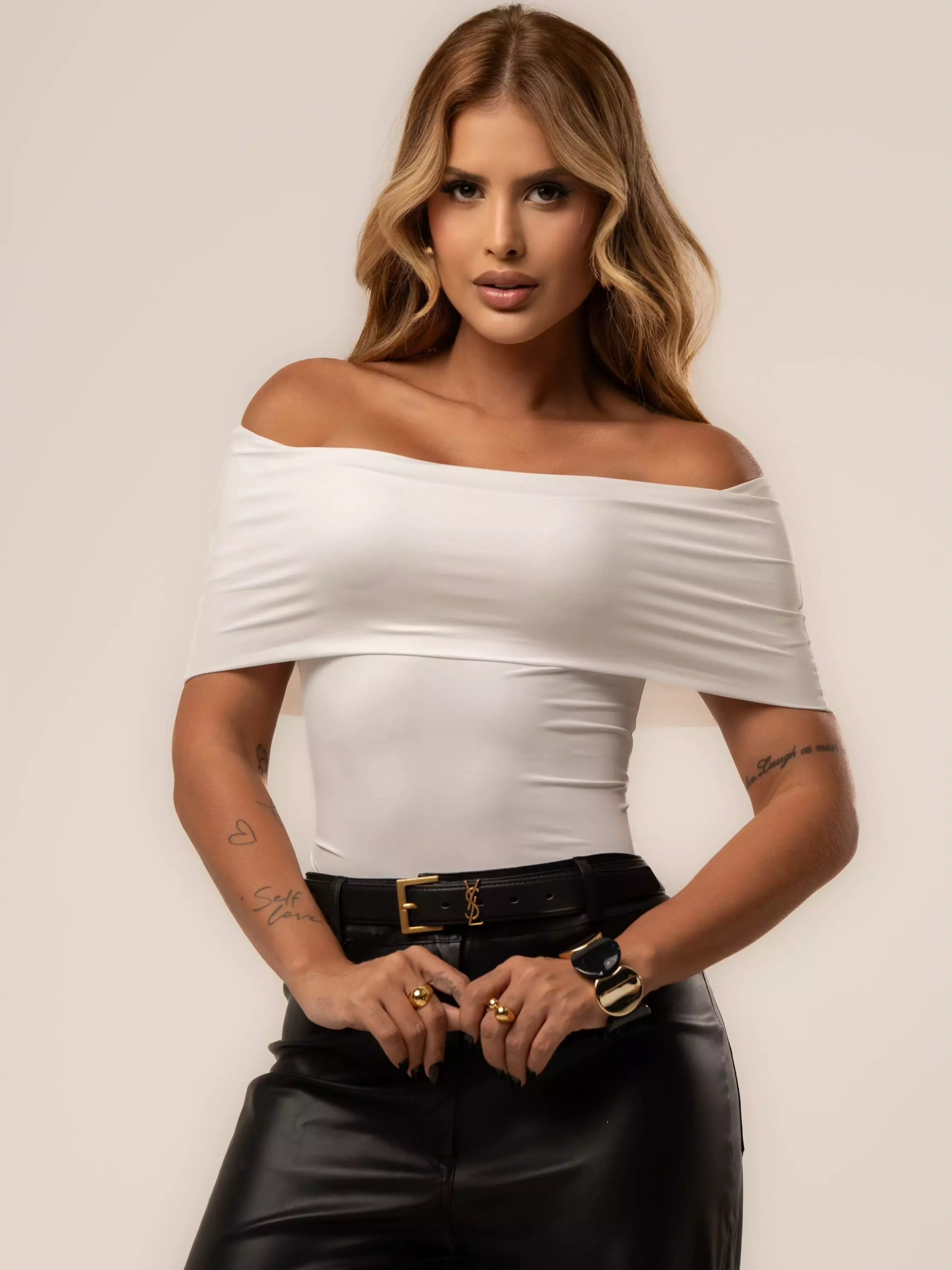 Blusa ombro a ombro poliamida