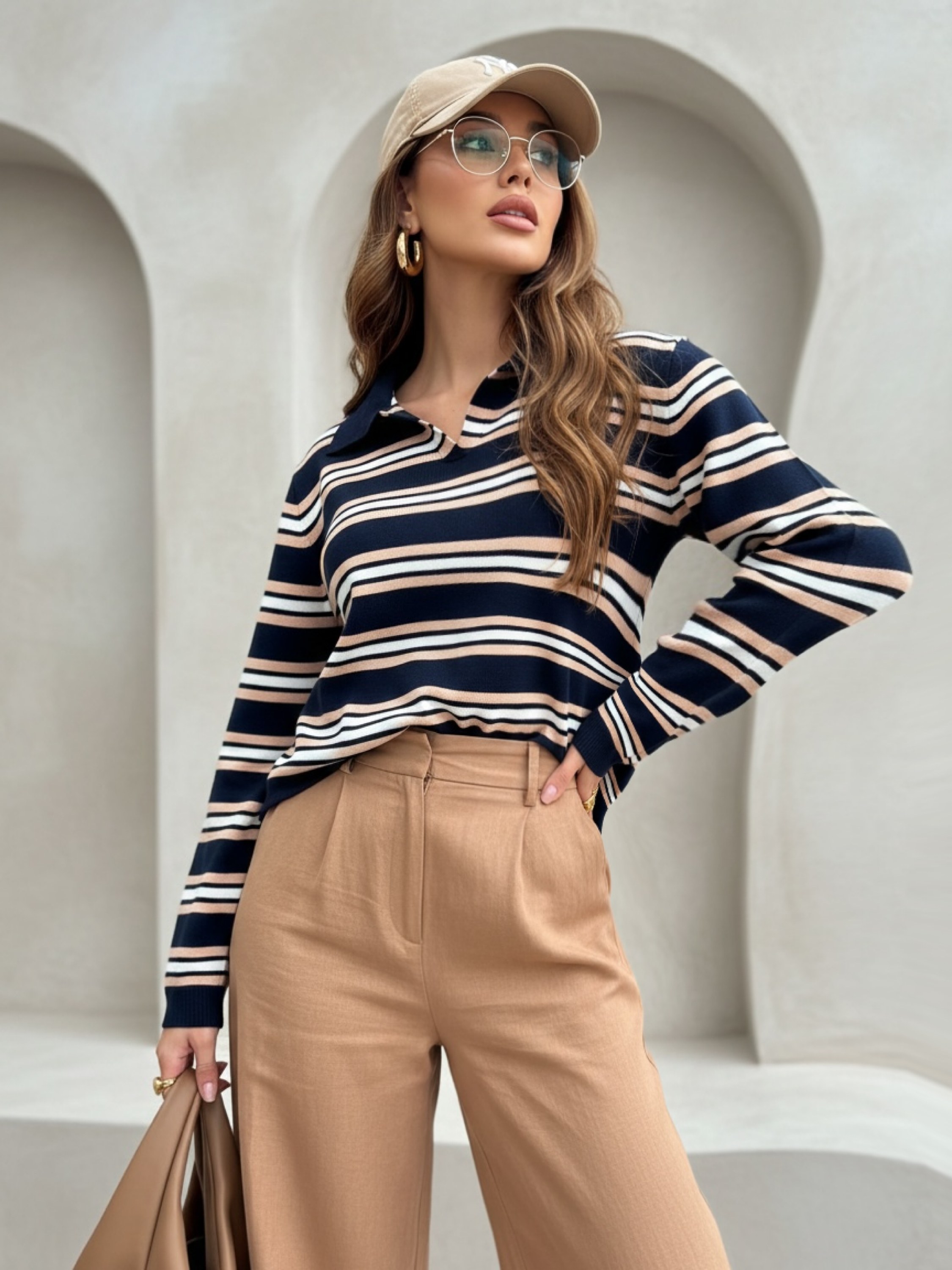 Polo tricot manga longa