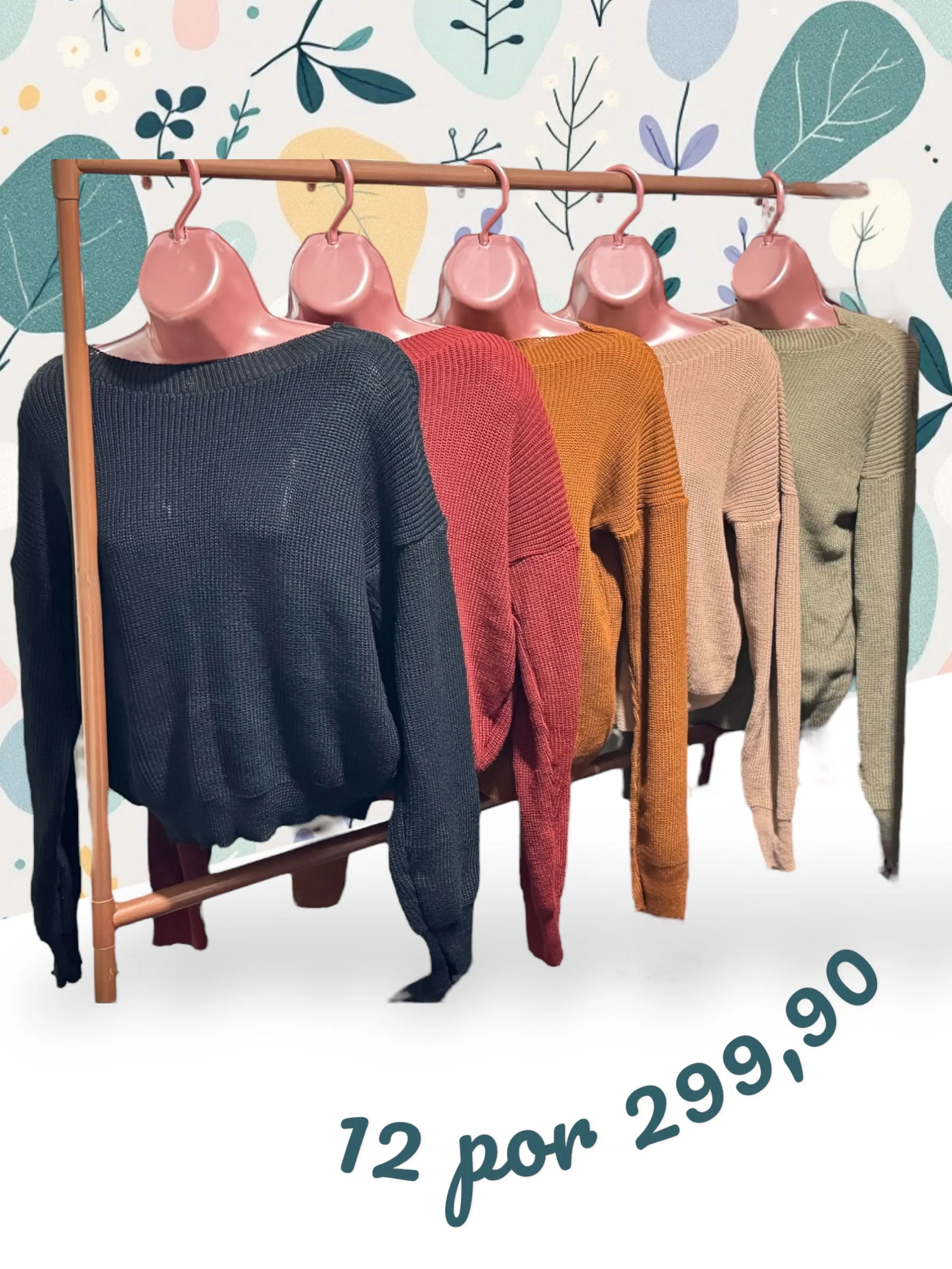 12 Blusas tricot por 299,90