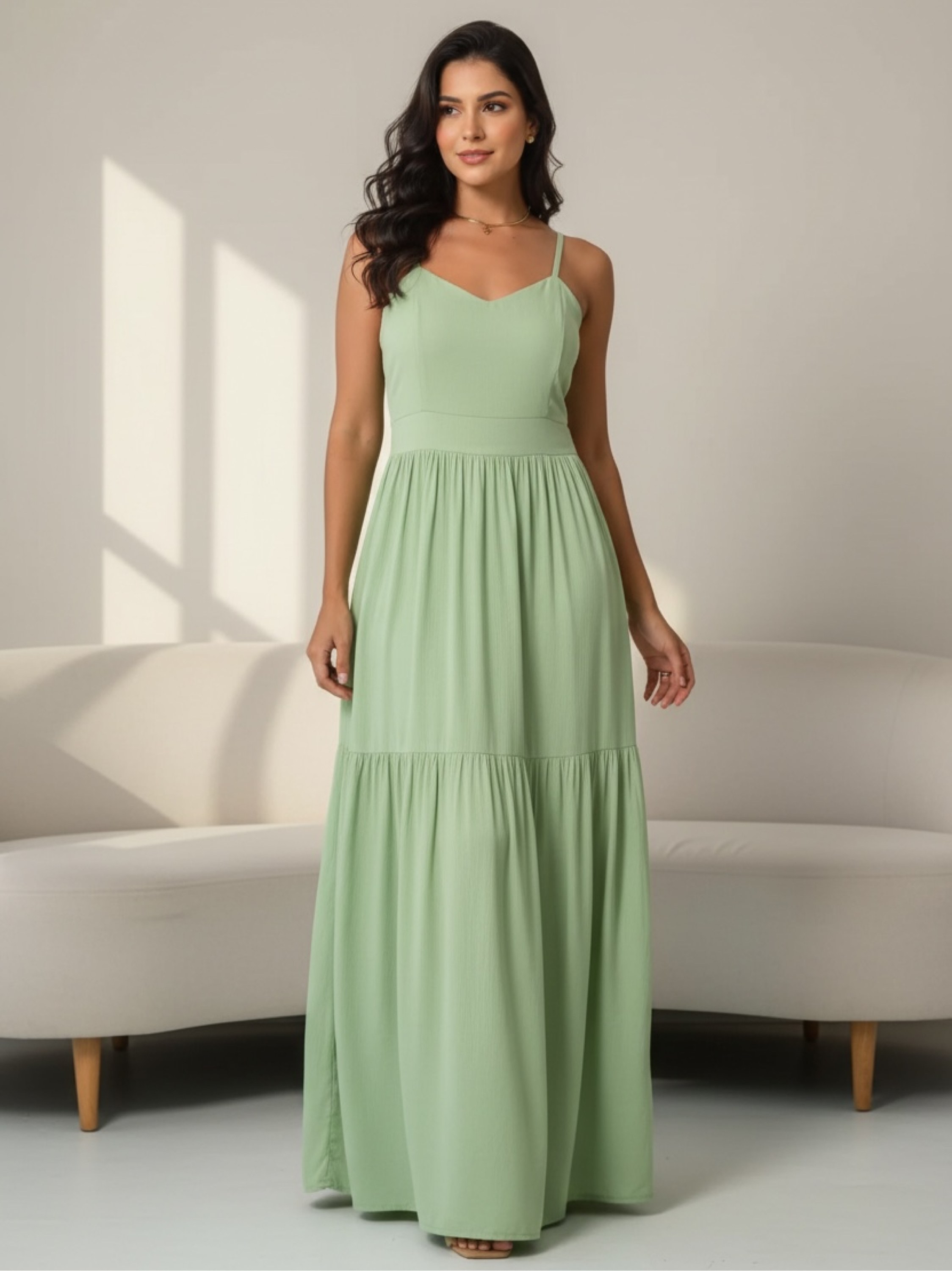 Vestido longo Gabi liso