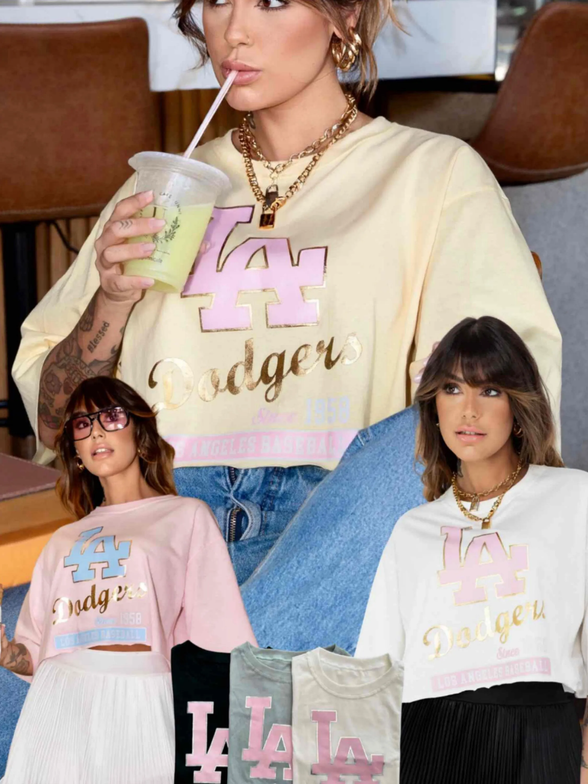 Cropped camisa oversized