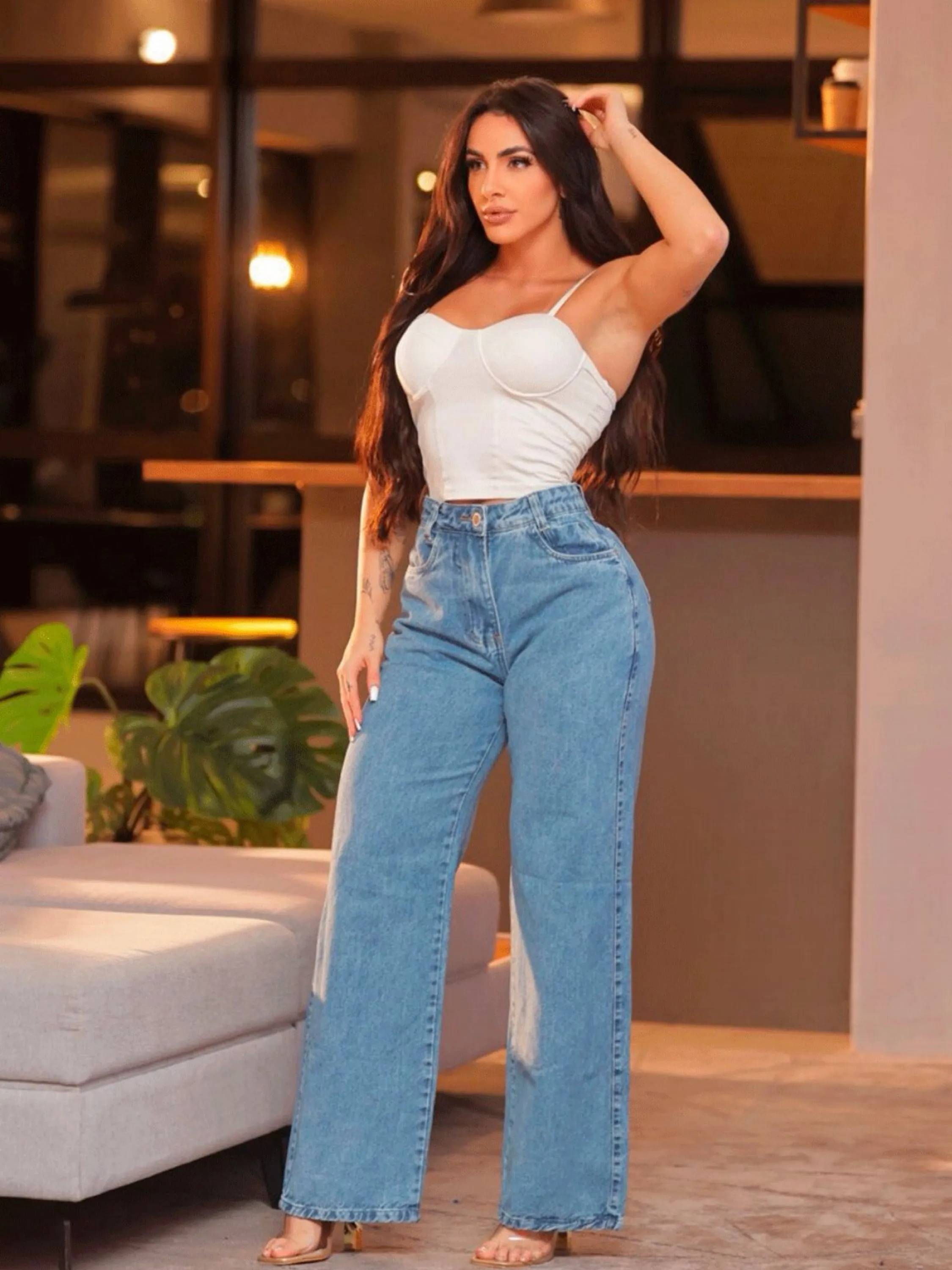 Calça jeans widleg