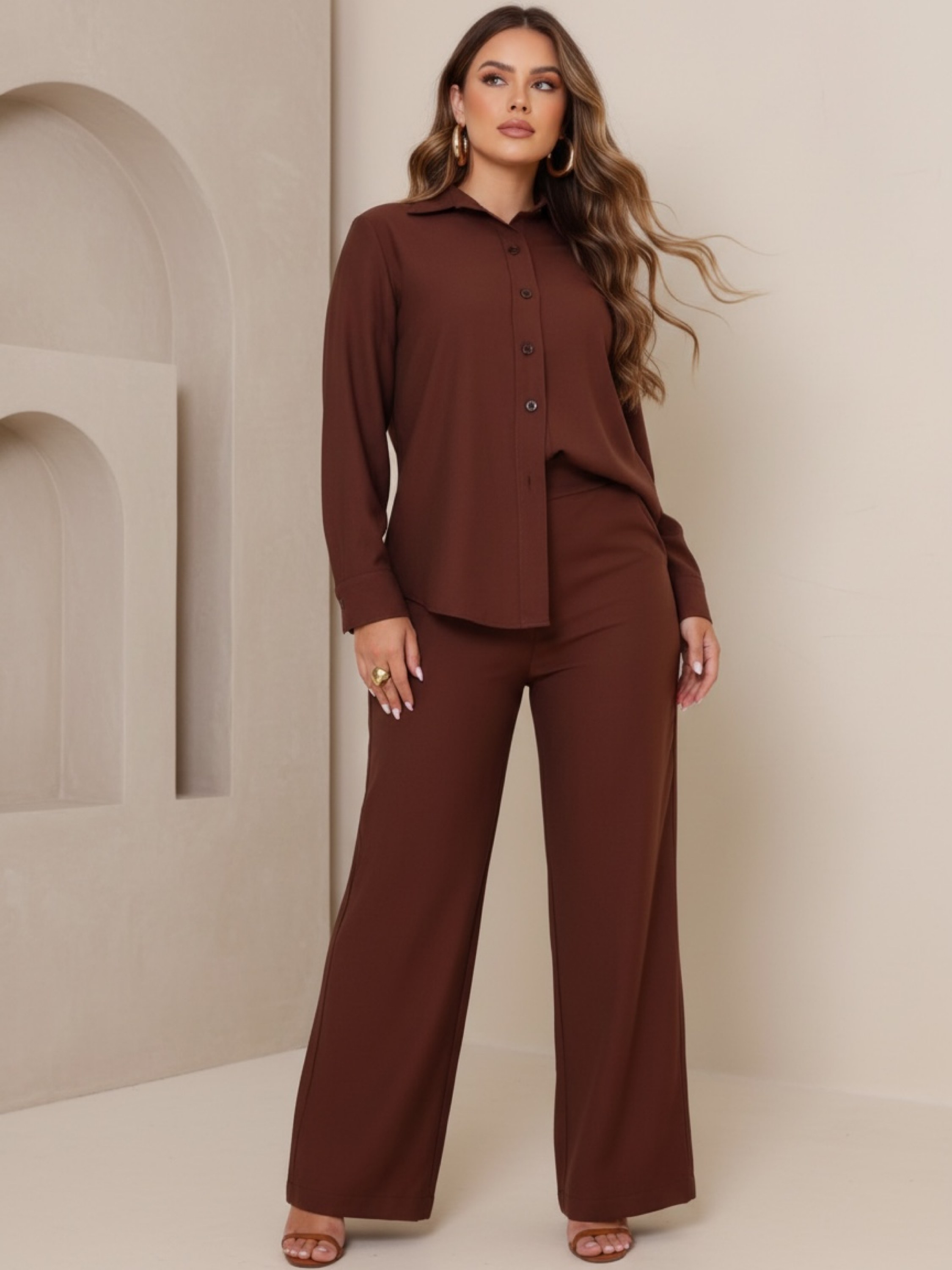 Conjuto camisa e calça Júlia