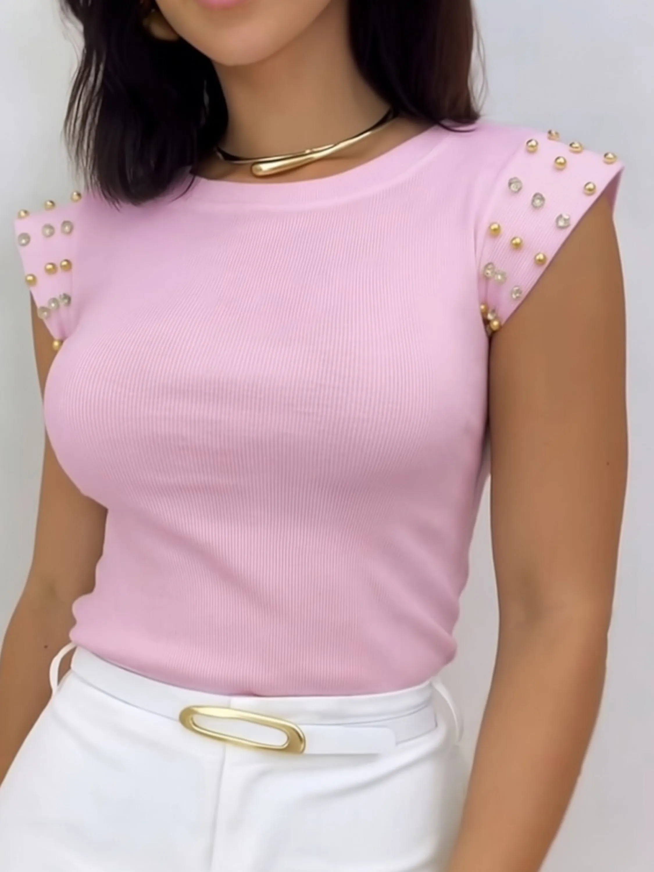 Blusa aplicação muscle ribana