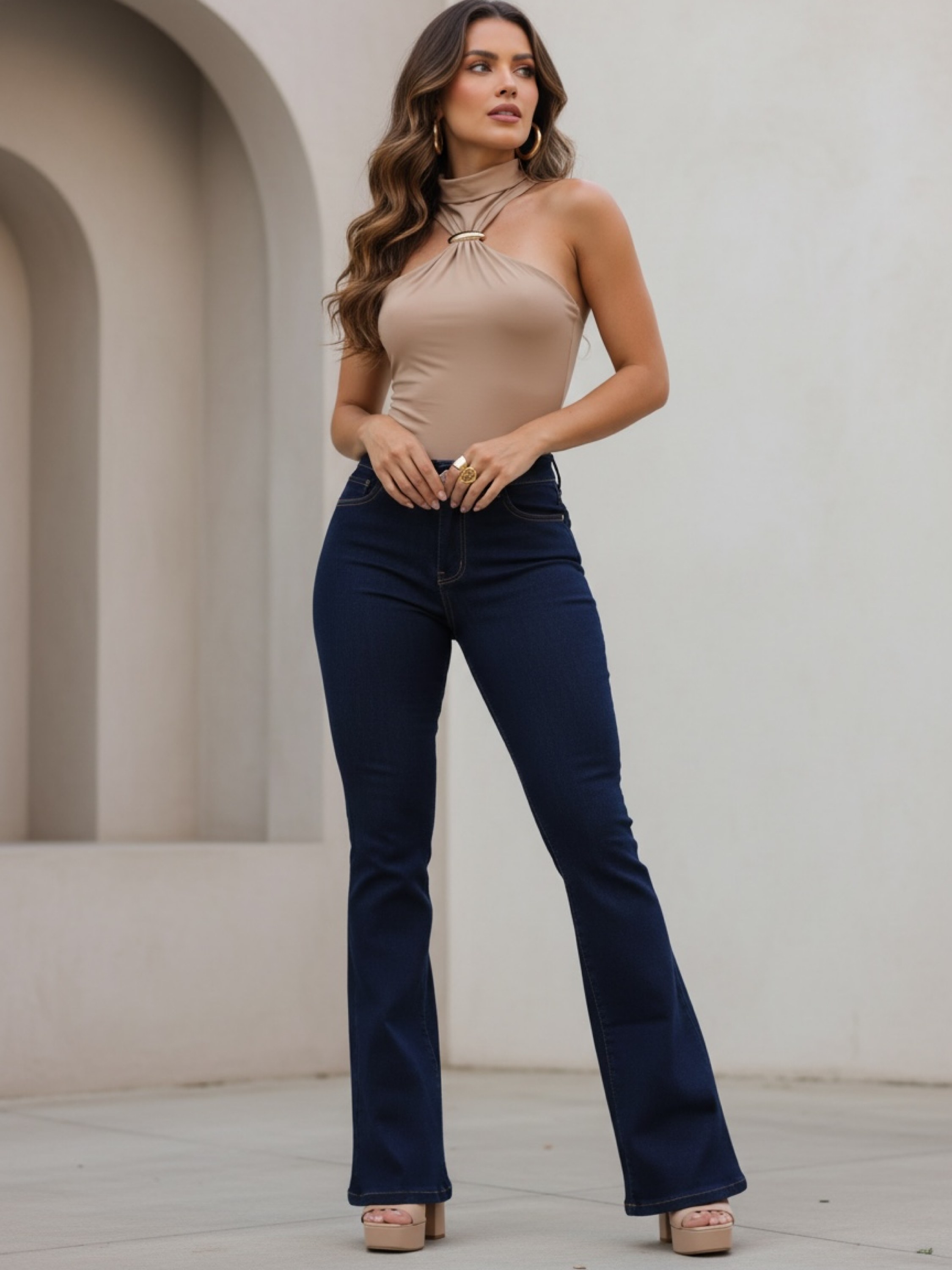 Calça jeans flare