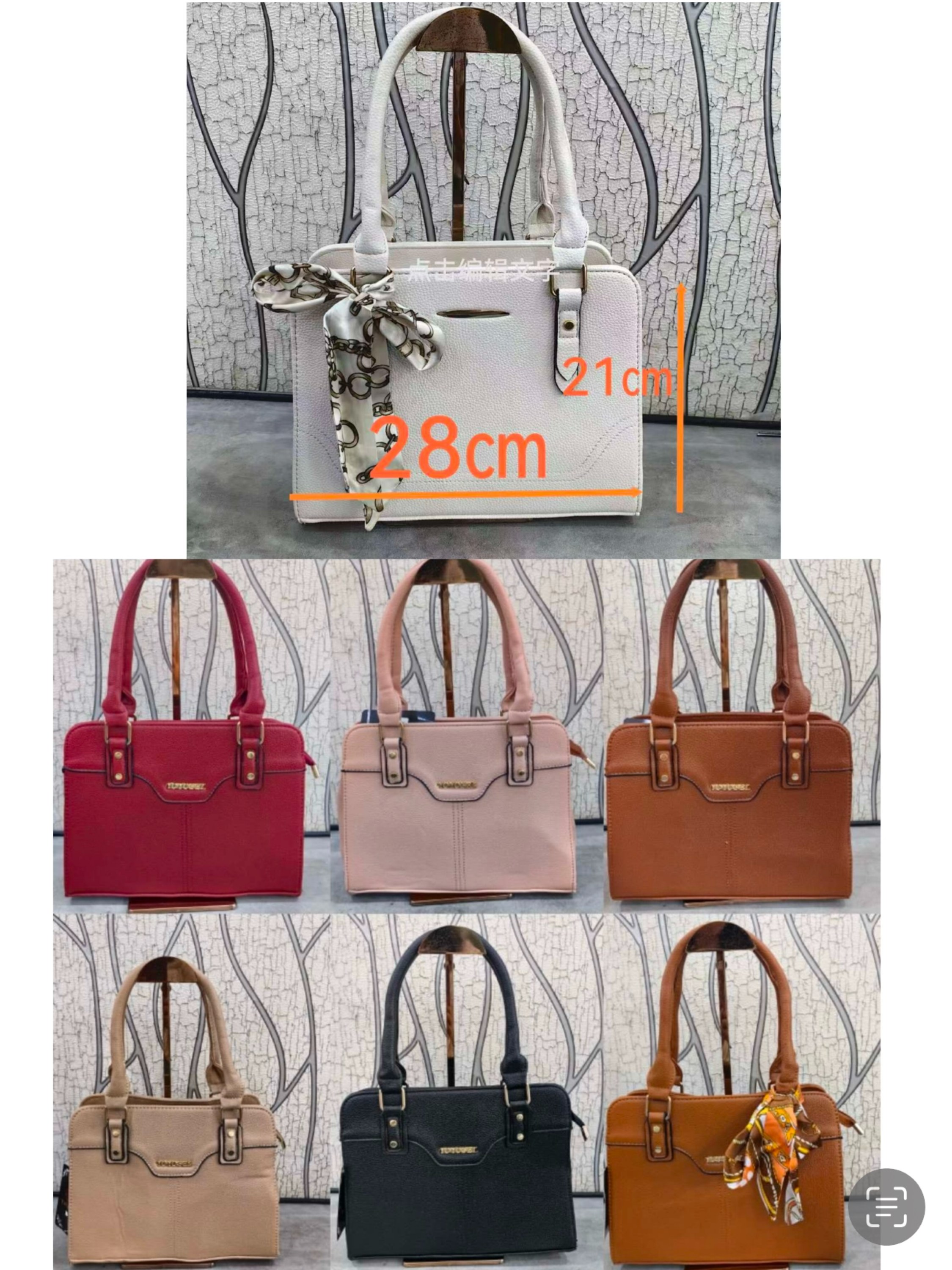 bolsa feminina media com lenco