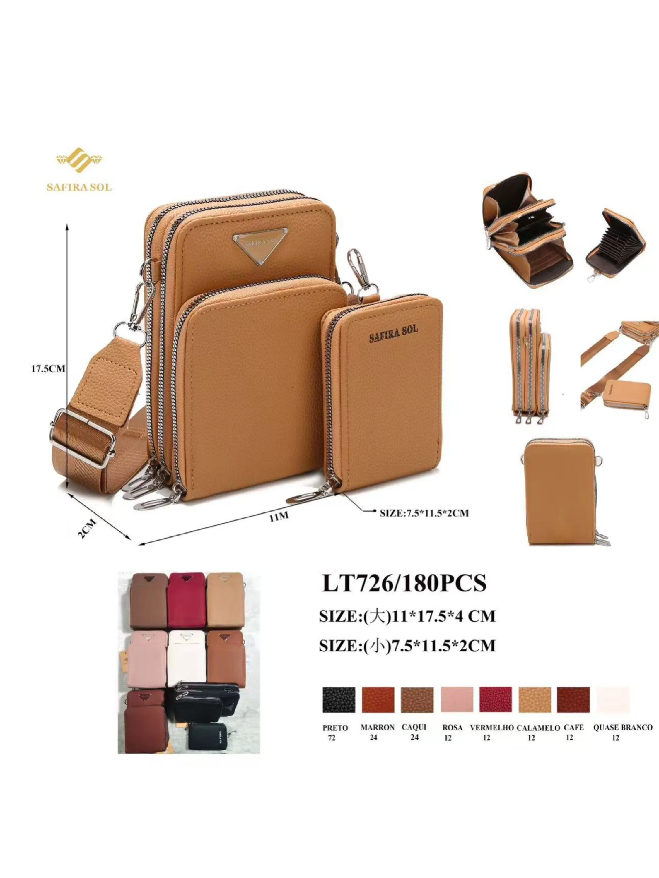 bolsa porta celular com carteira 726