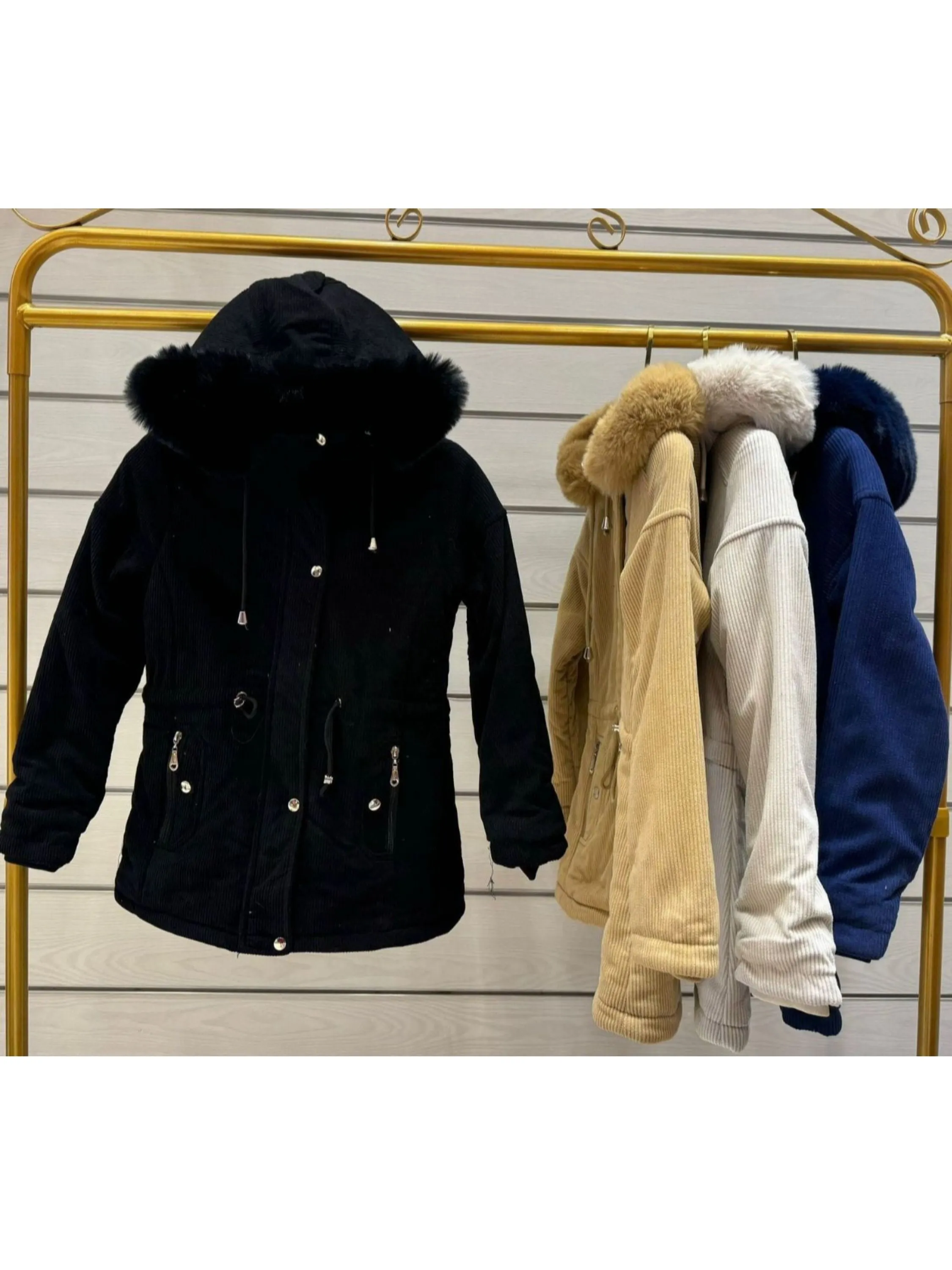 Parka cotelê forrada infantil menina