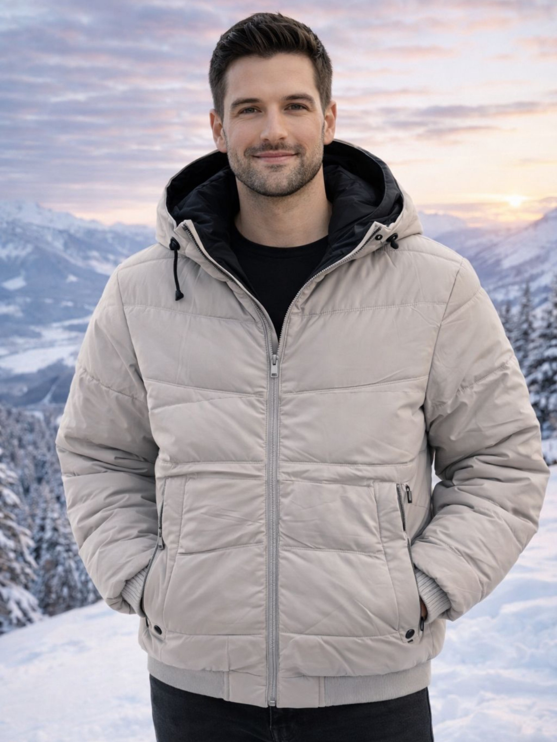 Jaqueta nylon dupla face masculina