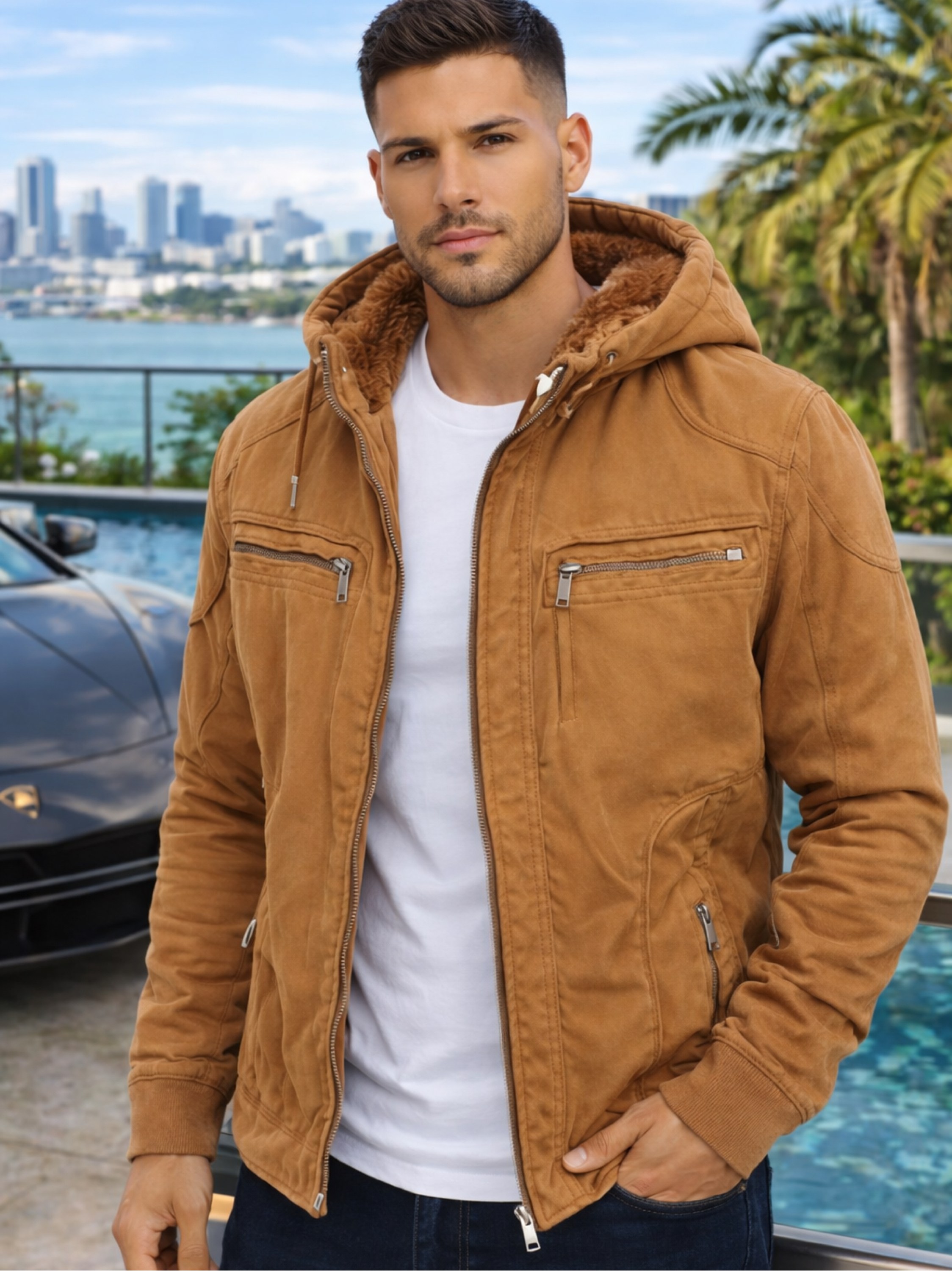 Jaqueta sarja forrada masculina