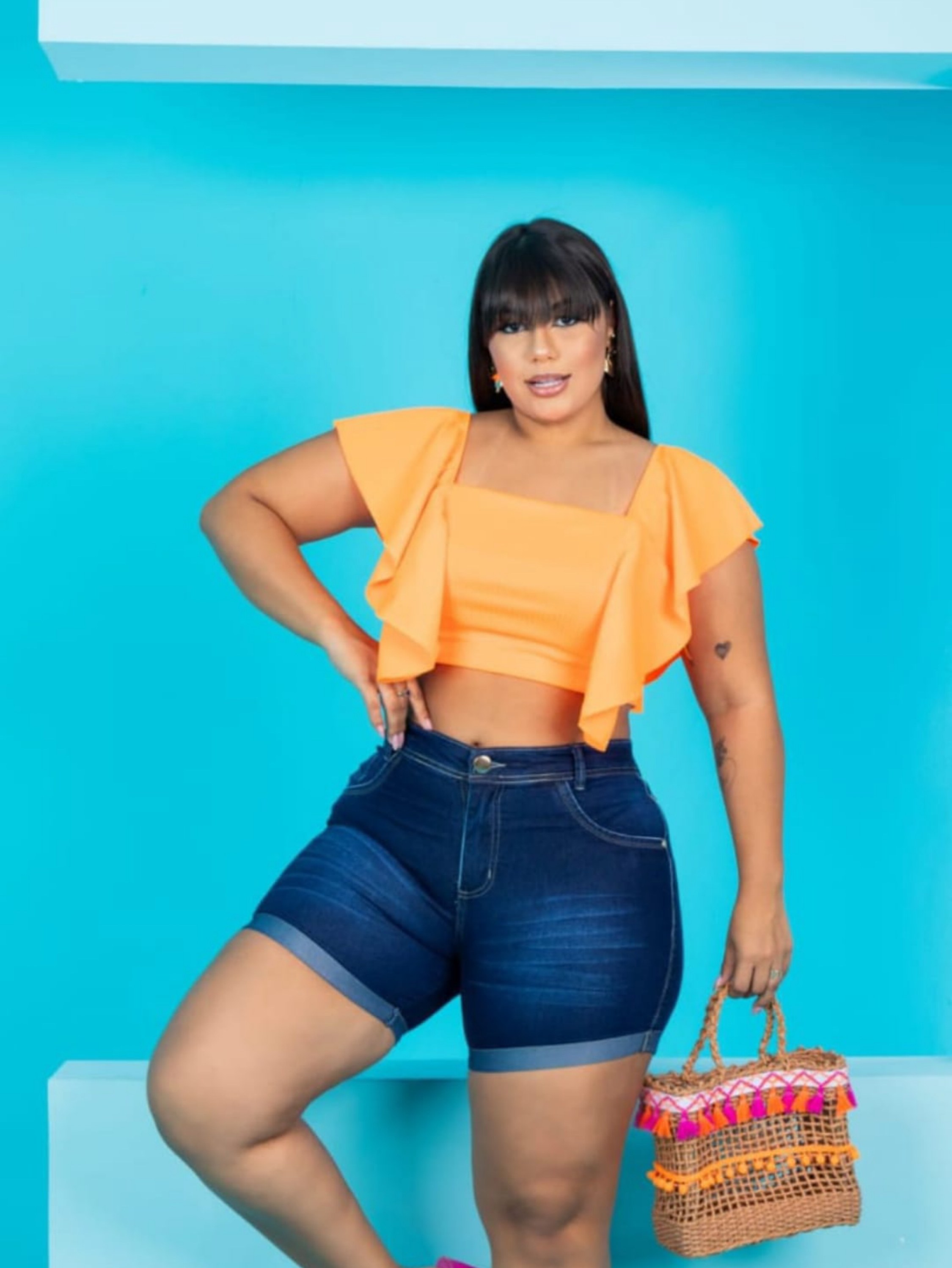 Meia-coxa plus size feminino