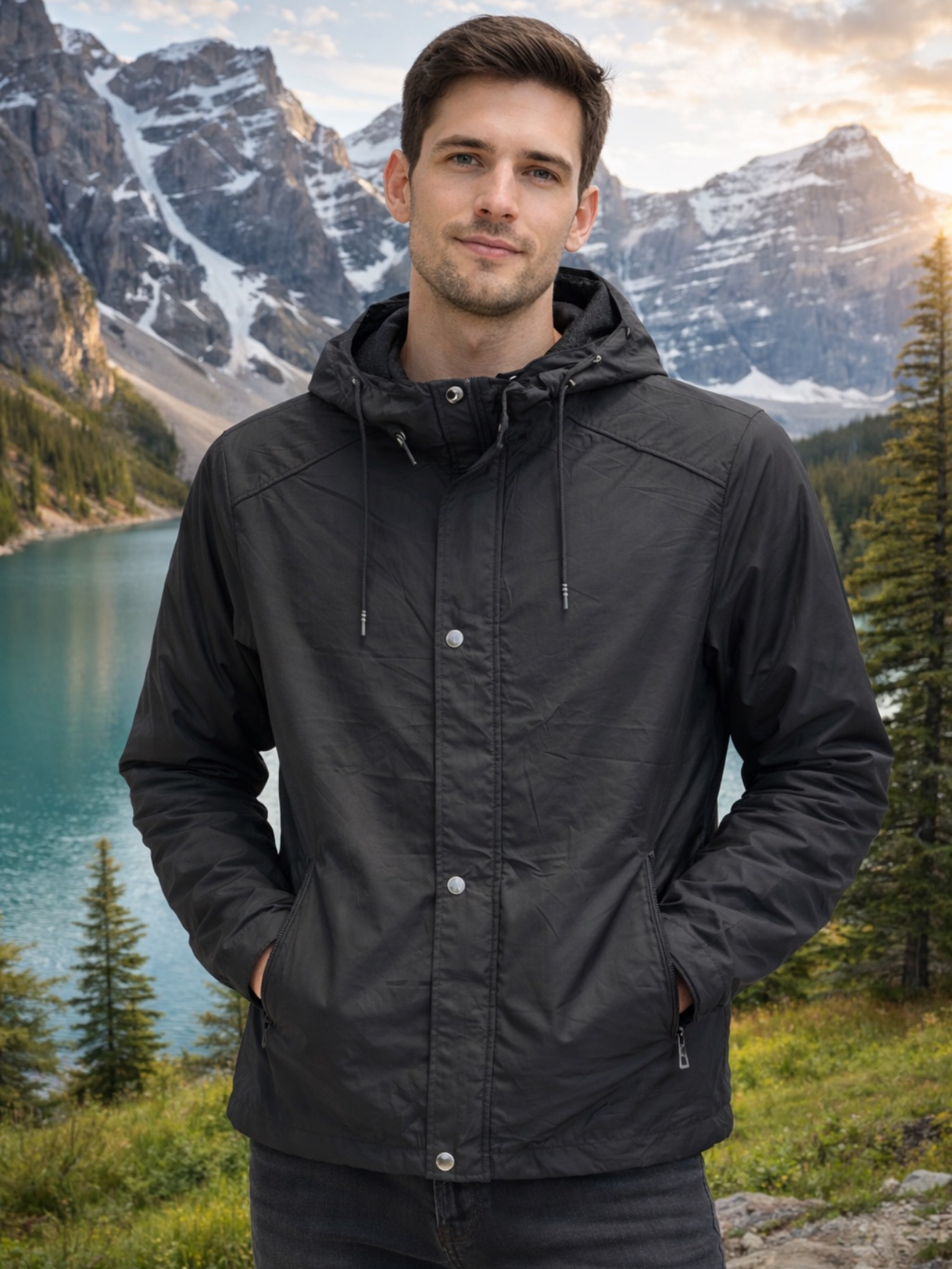 Jaqueta corta vento forrada masculino