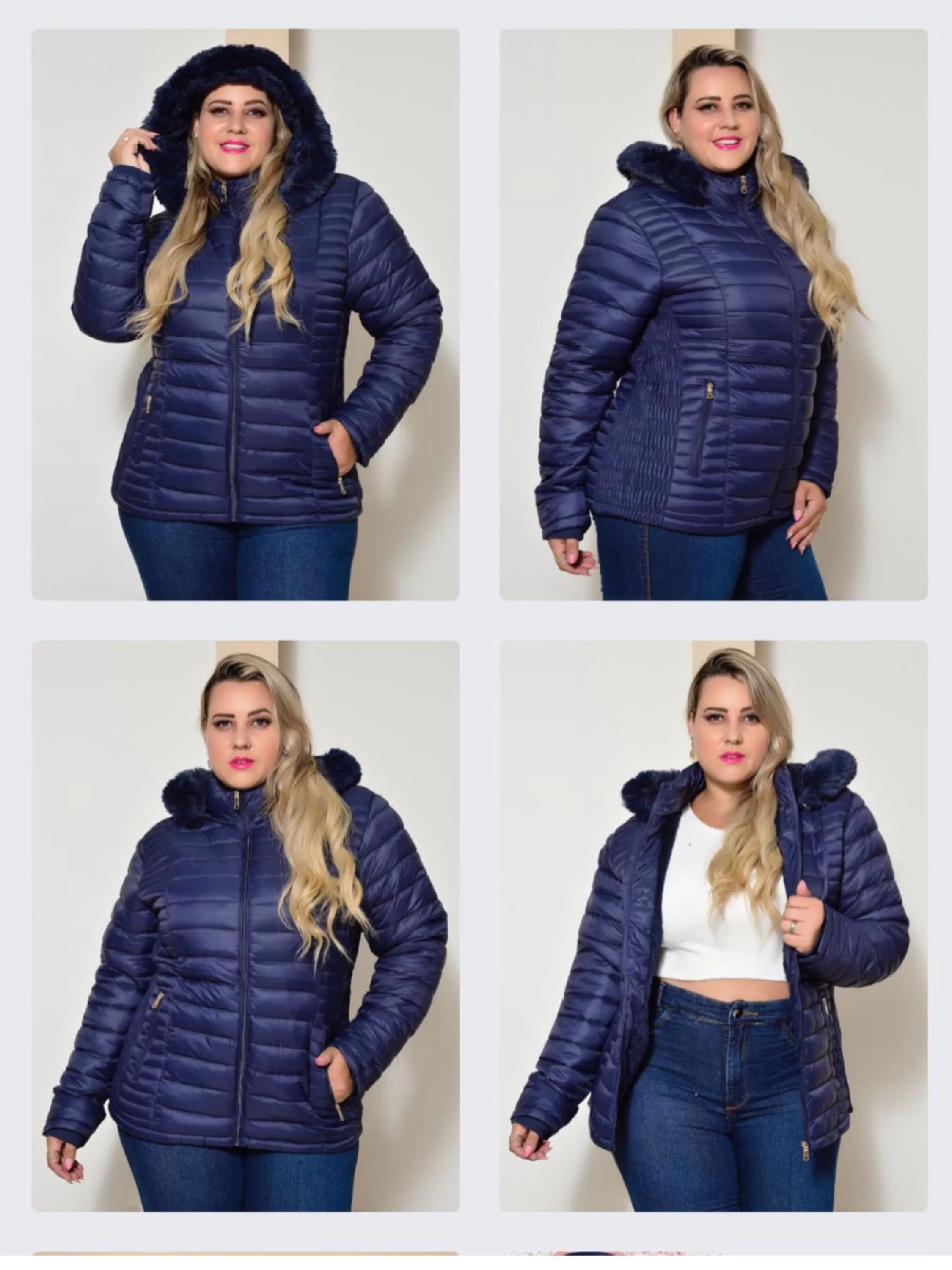 Jaqueta nylon plus forrada