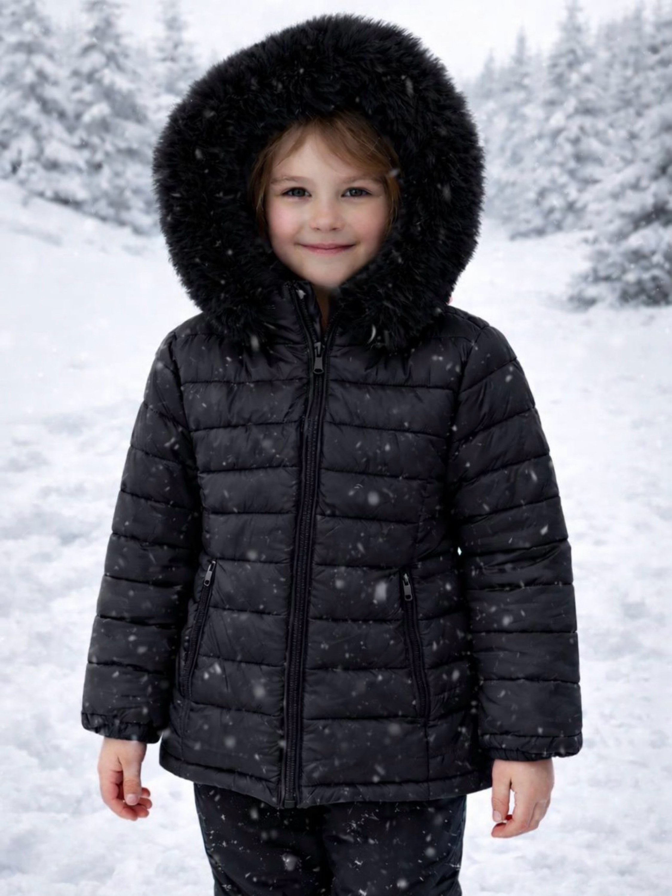 Jaqueta nylon forrada infantil menina