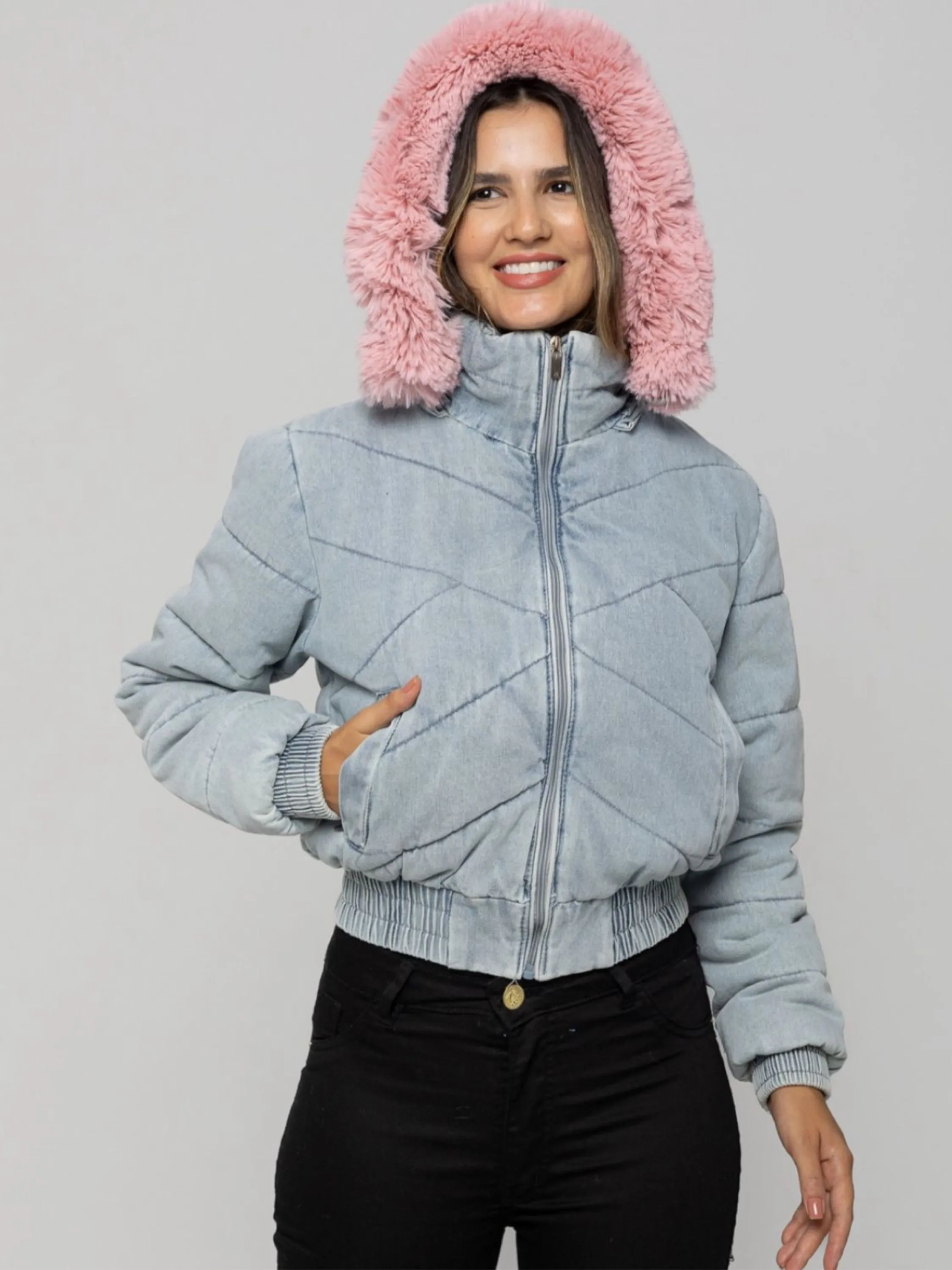 Puffer jeans forrada