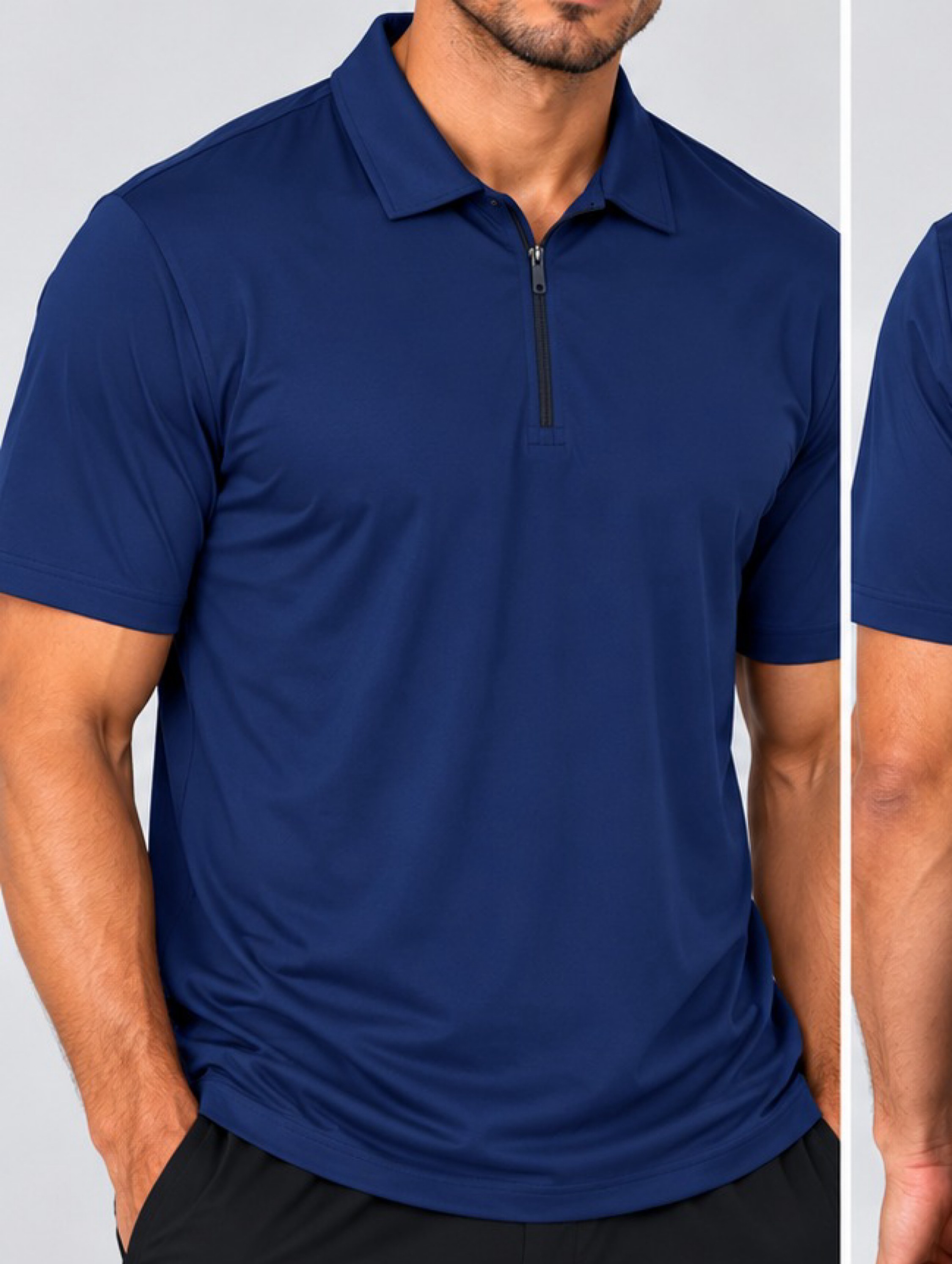 Camisa Polo Manga Curta com zíper