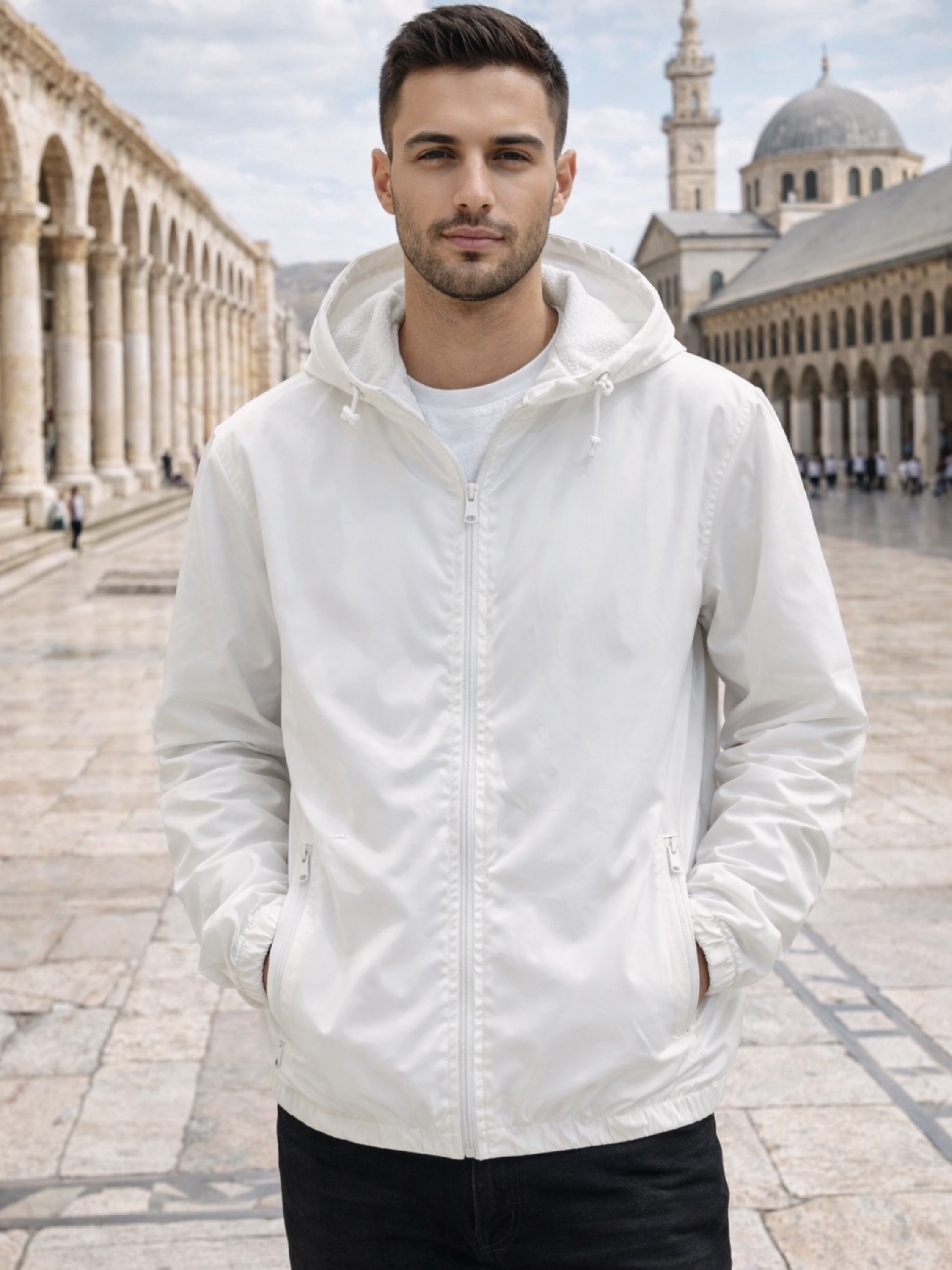 Jaqueta corta vento forrada masculino