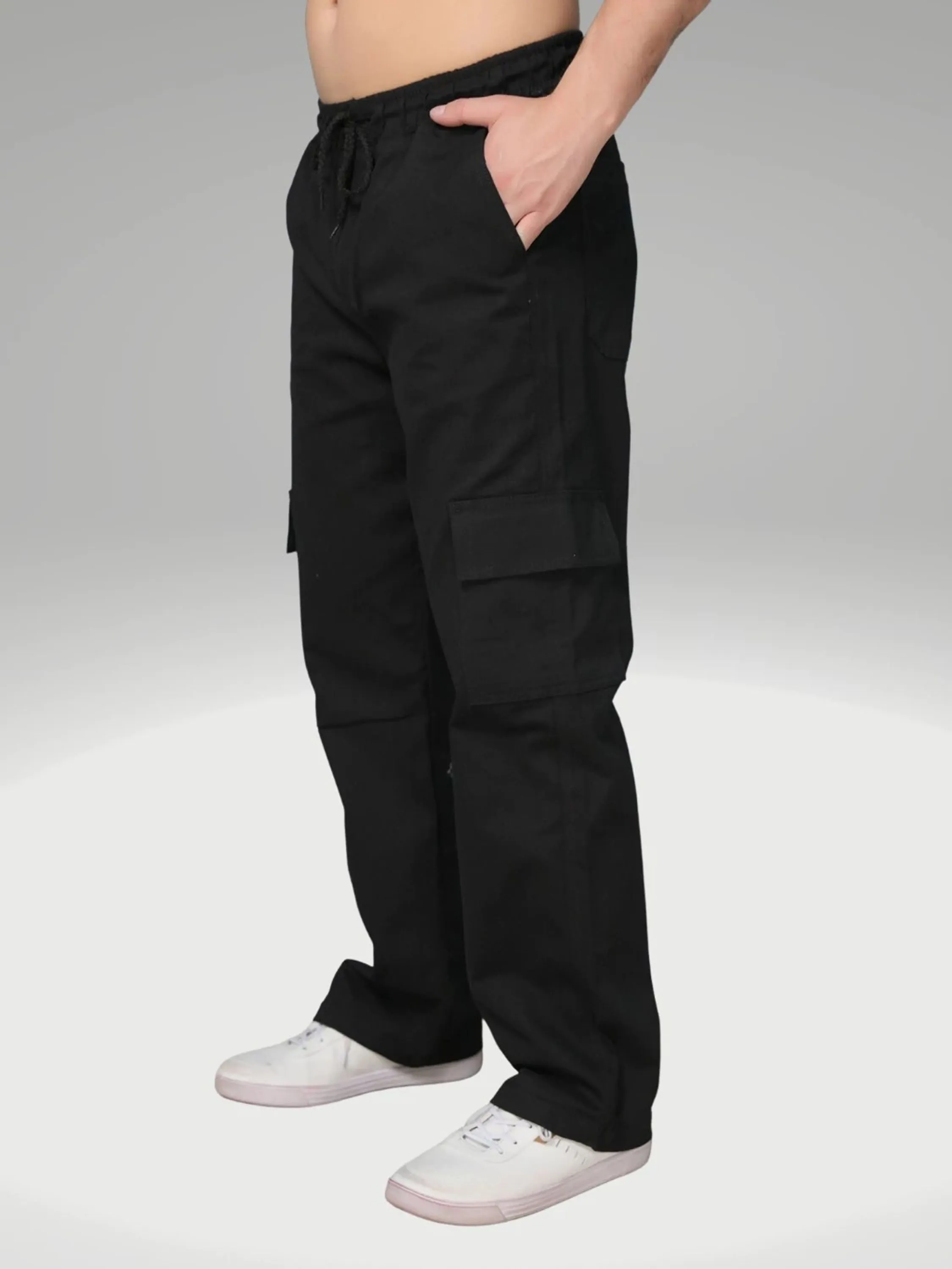 Calça Cargo preta , Sarja