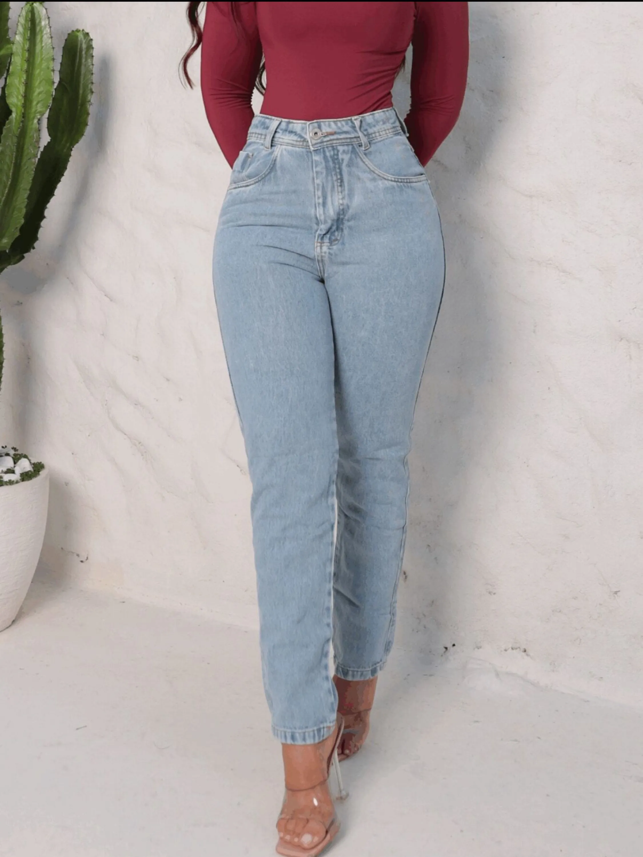 Calça mom jeans 100% algodão