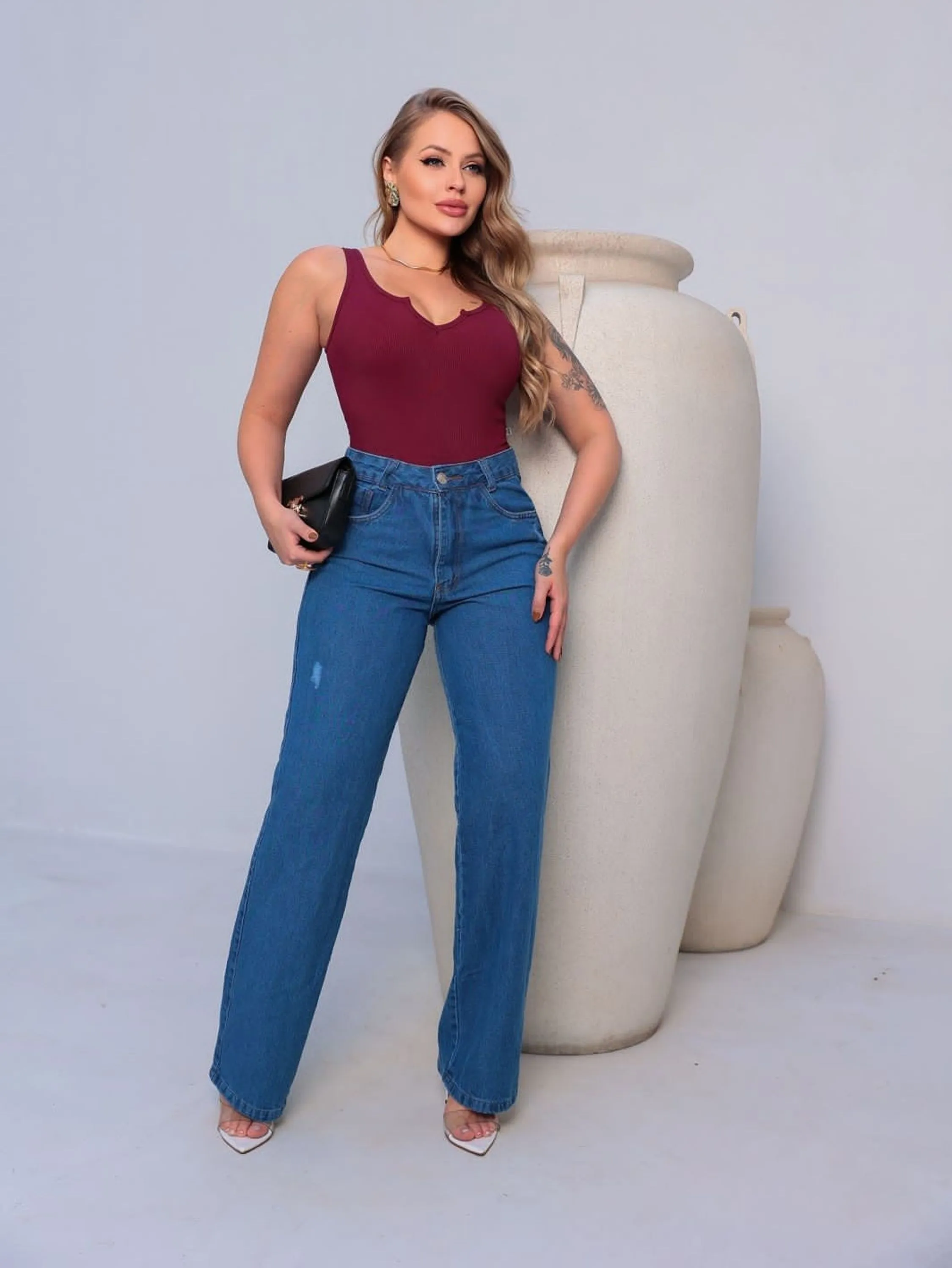 Calça jeans wide leg