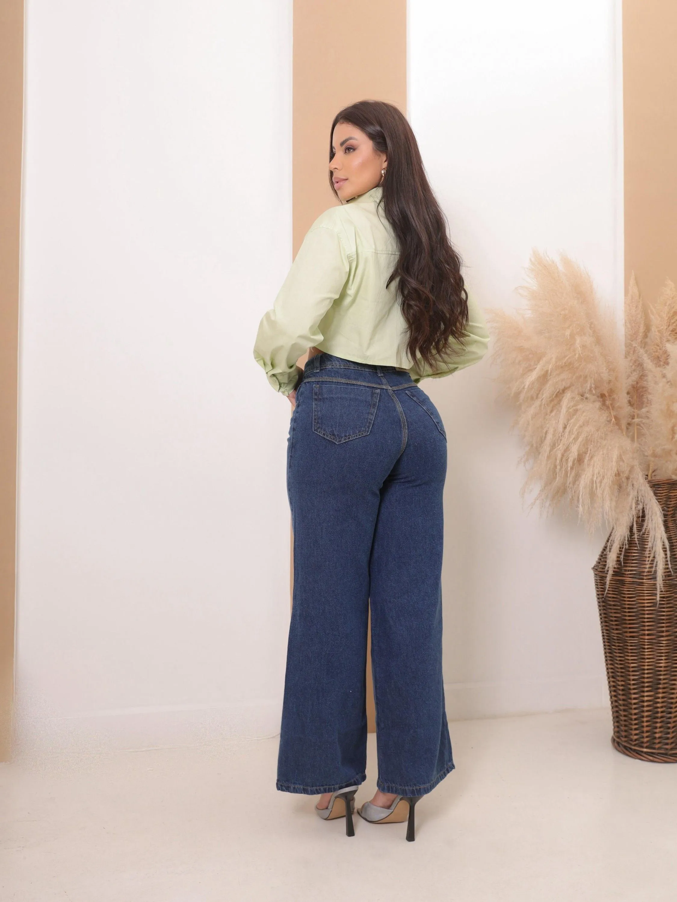 Calça wide leg