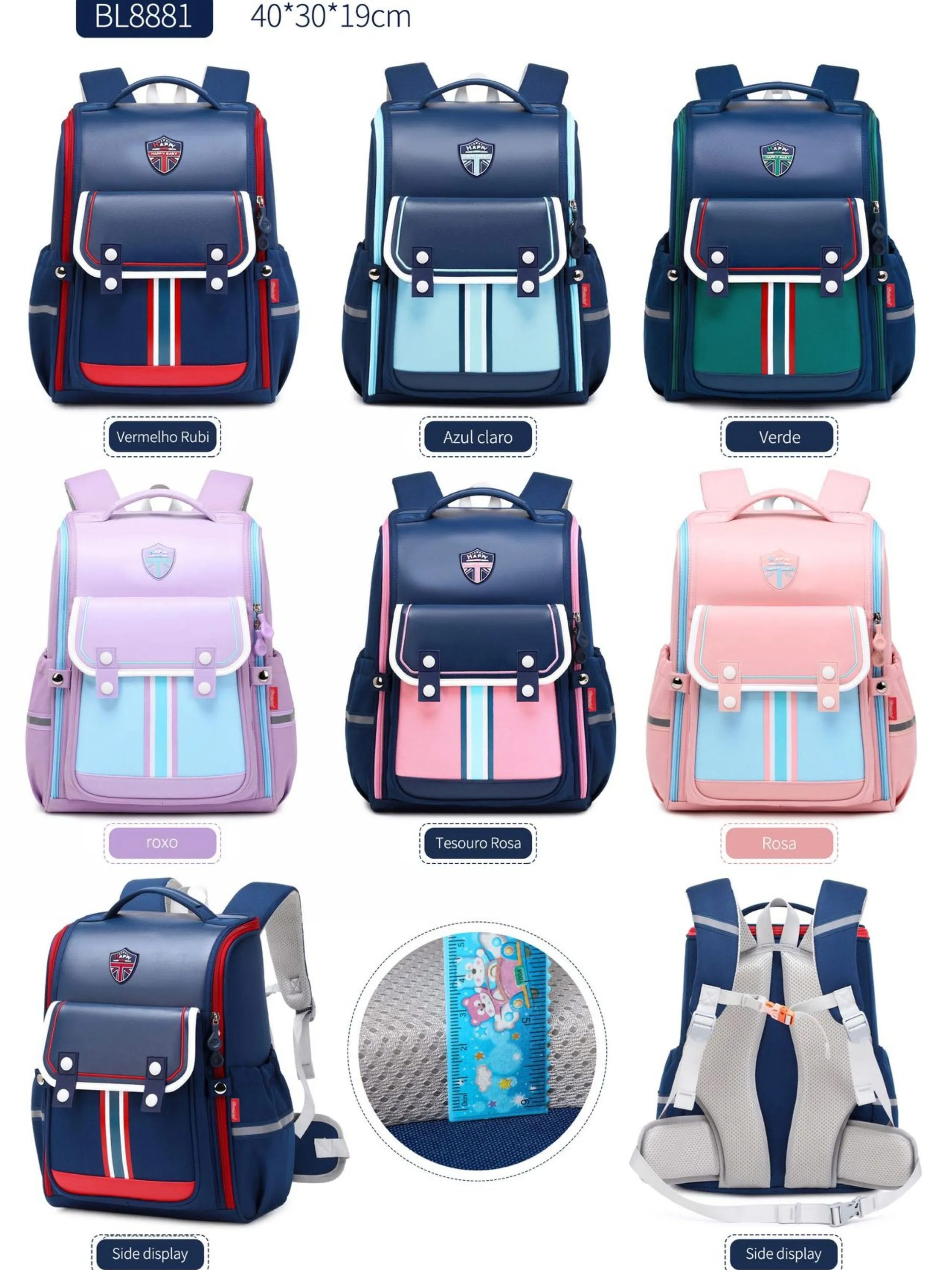 Bll8881 mochila para escola grande (qualidade bom  kit 2