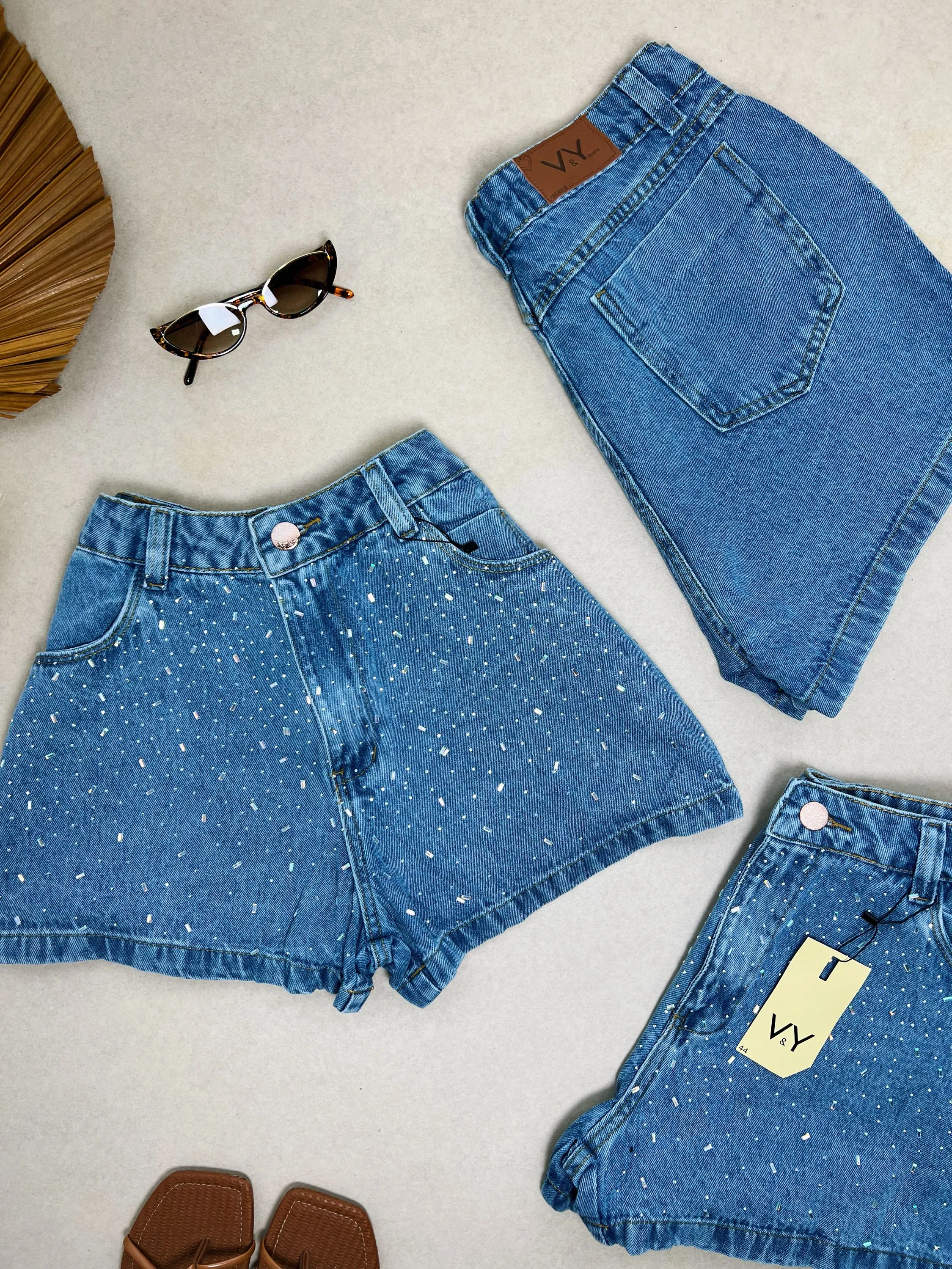 Short jeans céu estrelado