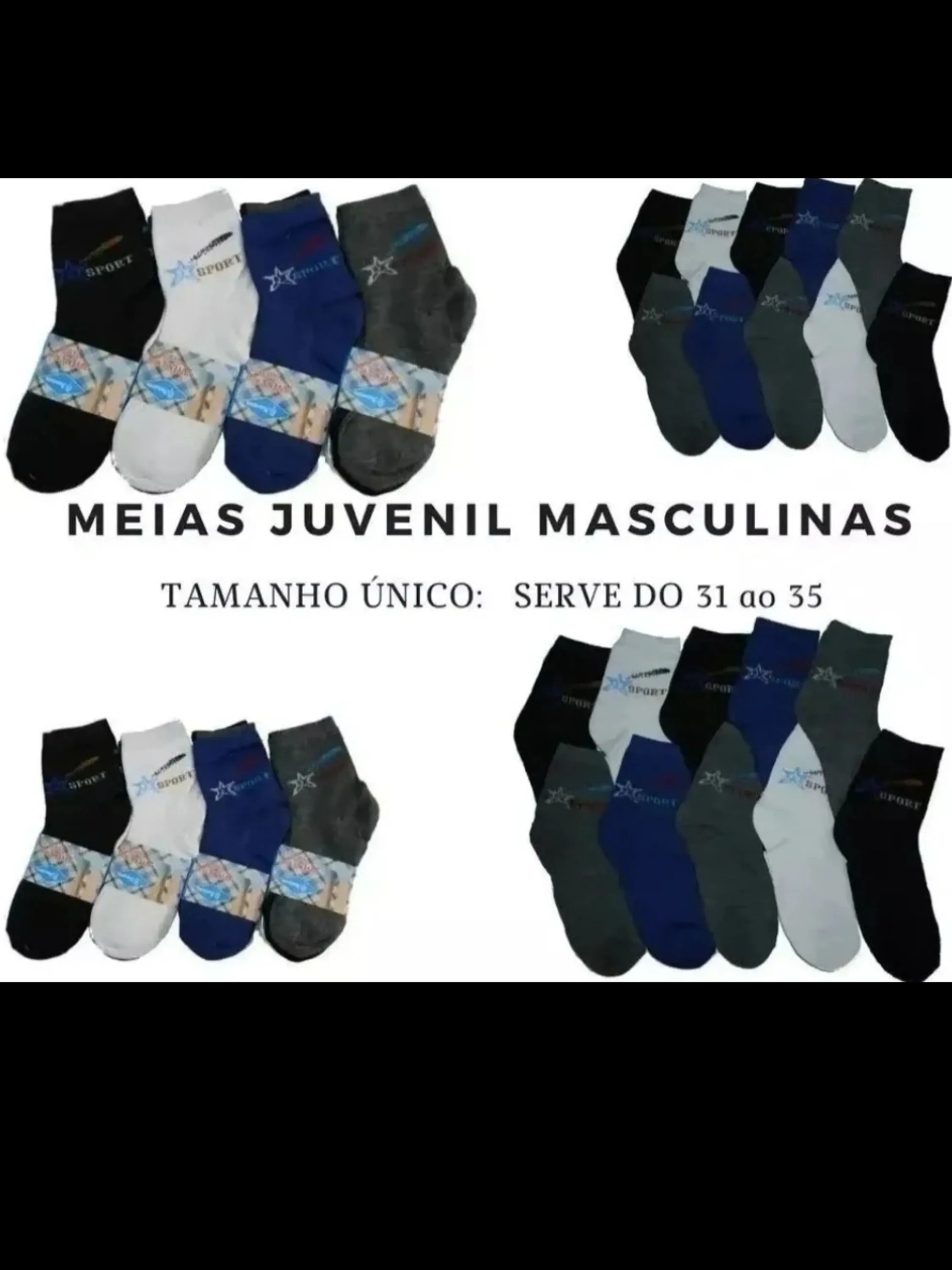 MEIA JUVENIL CANO ALTO MASCULINO