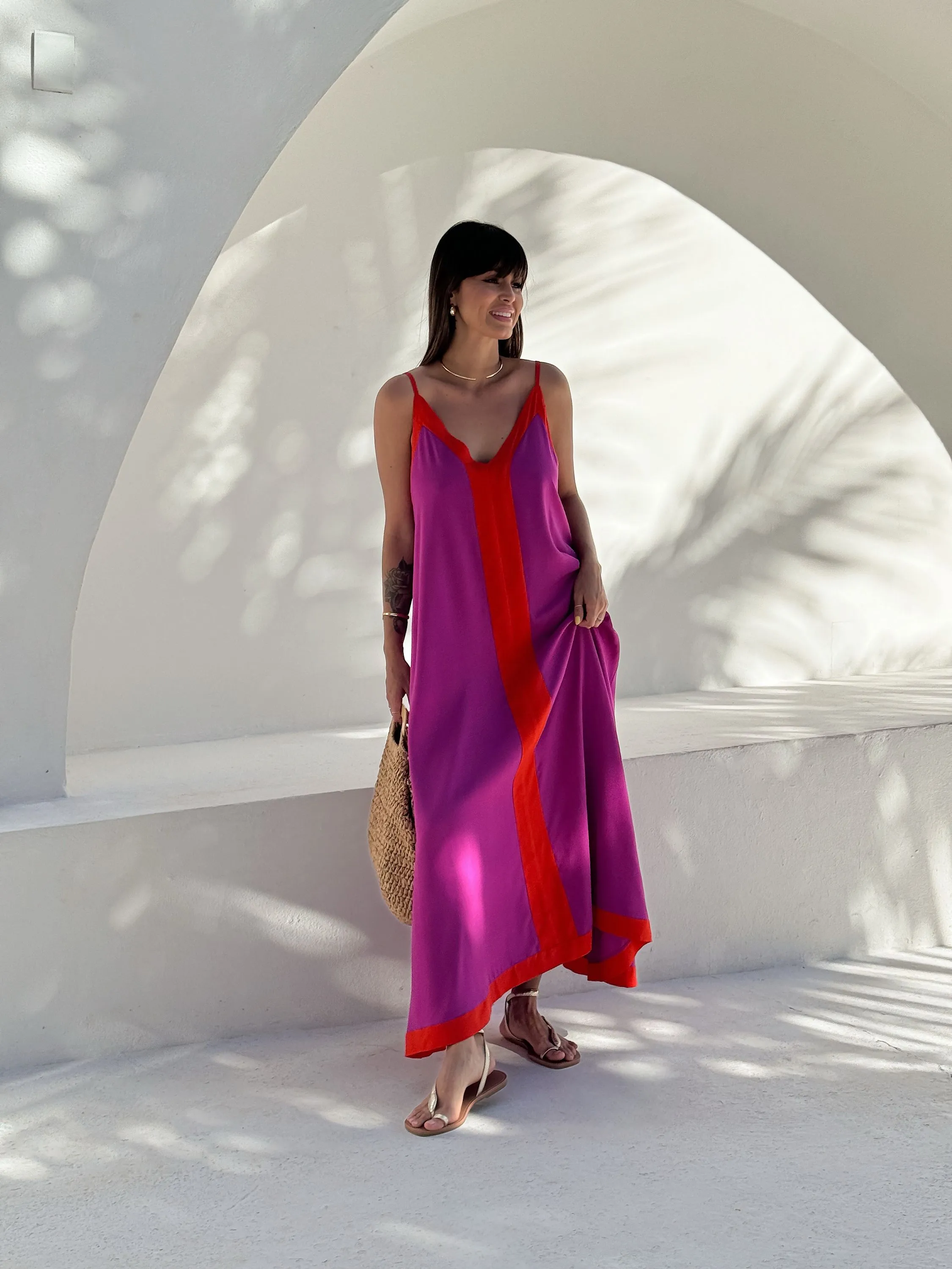 Vestido Zara fuscia