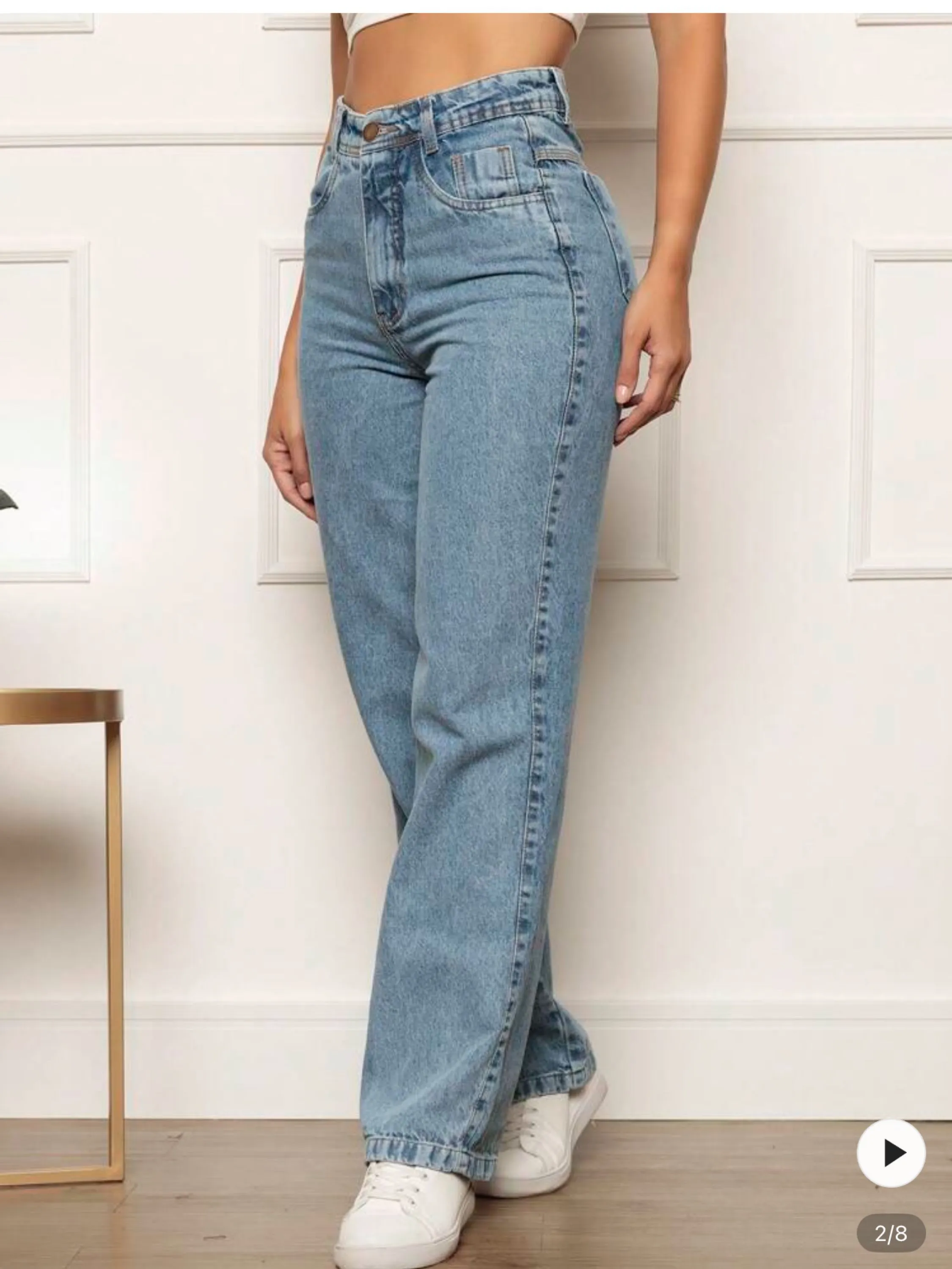 Calça Jeans Wide Leg Pantalona Gaven Marmorizada