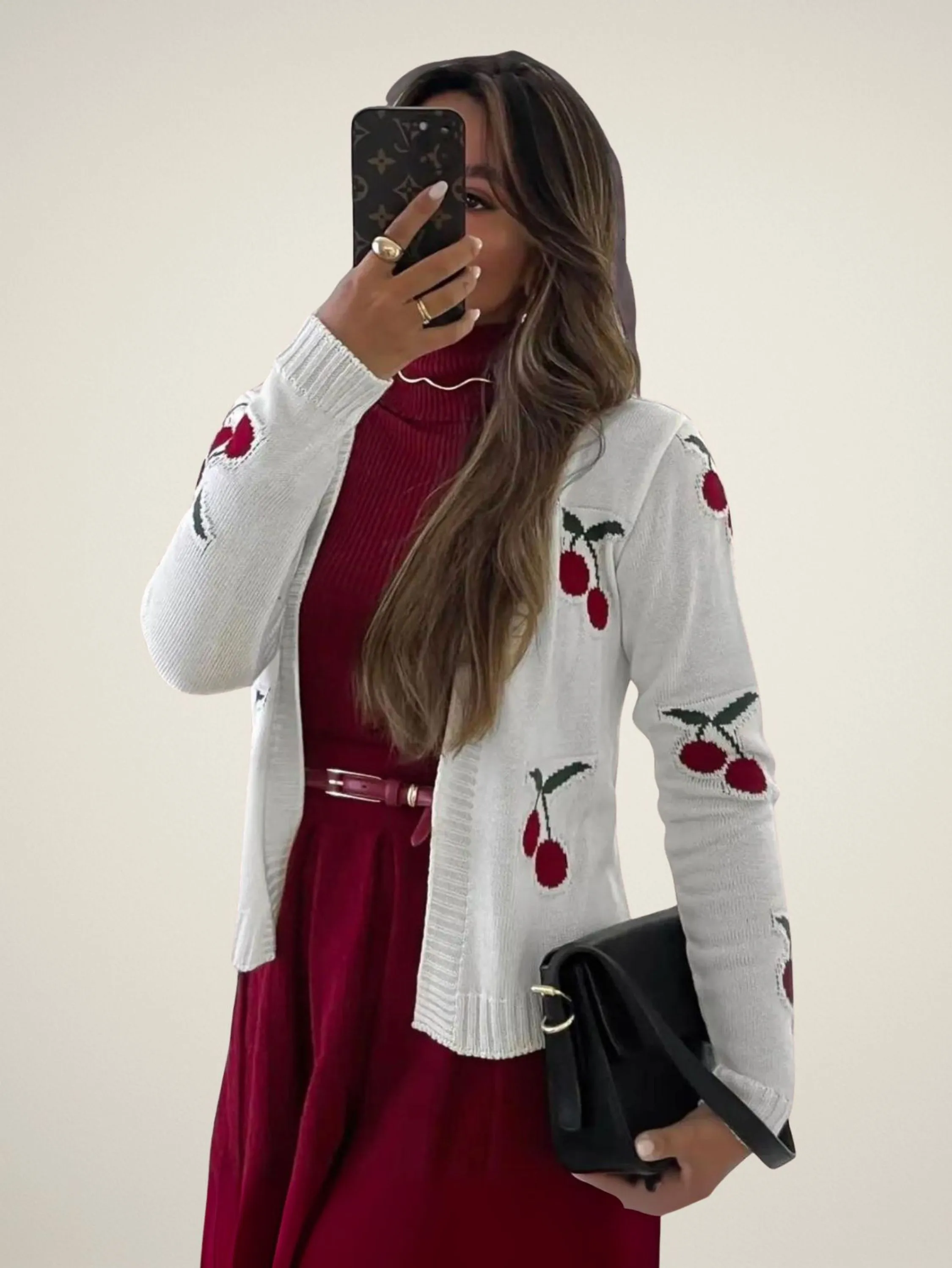 Casaco Tricot Cereja Cherry