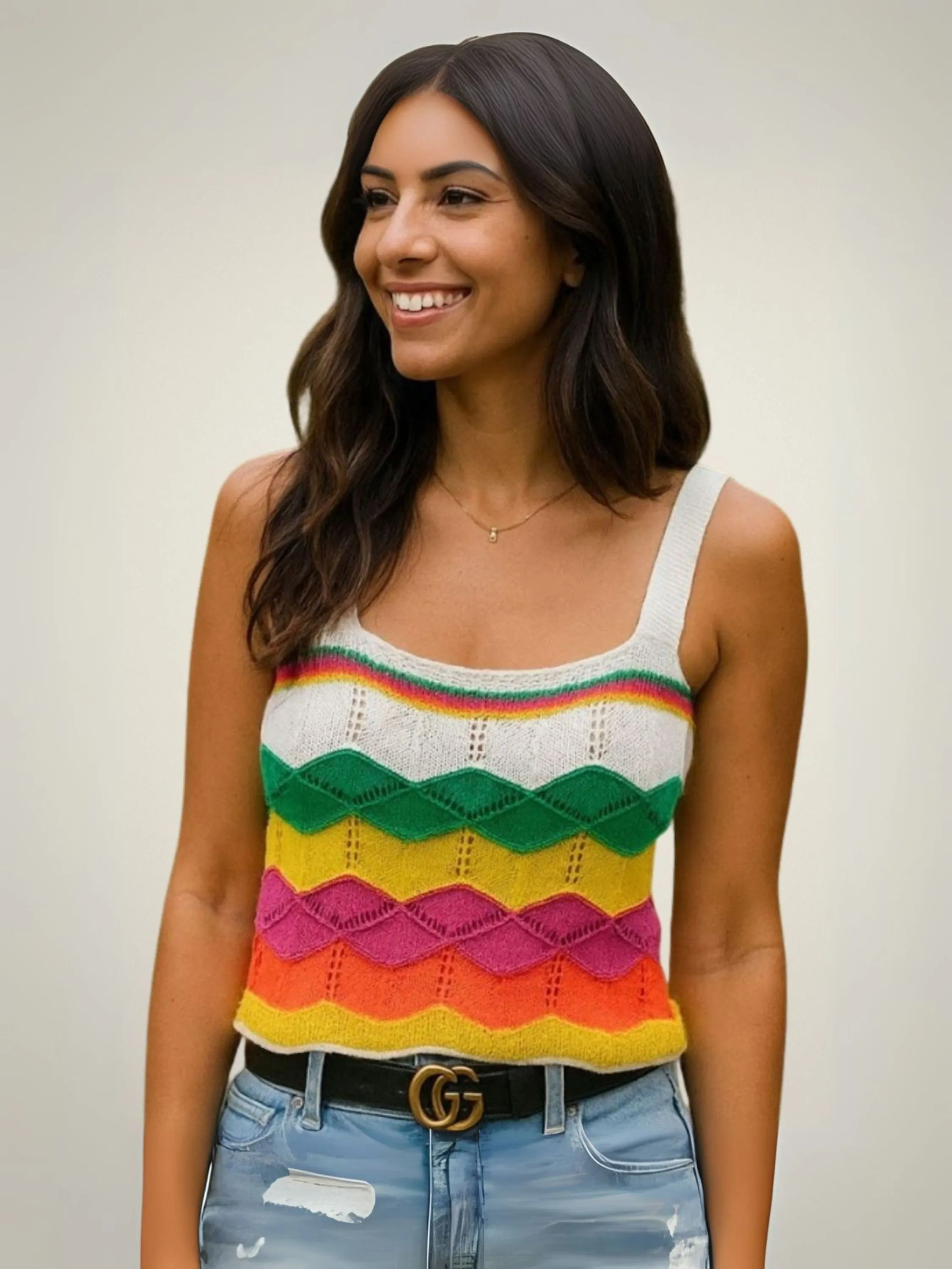 Cropped Tricot Decote Quadrado