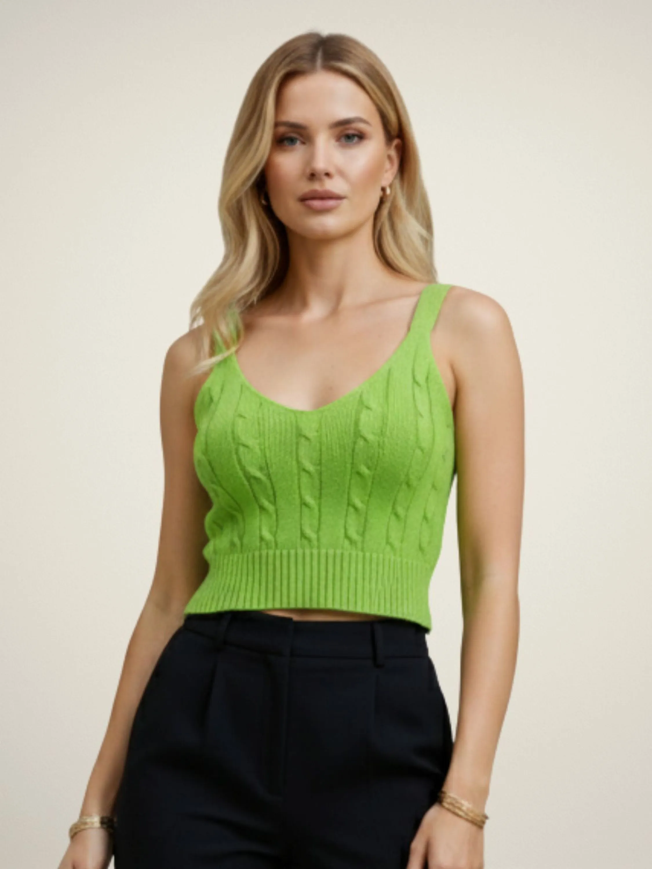 Cropped Tricot Gola V Trança