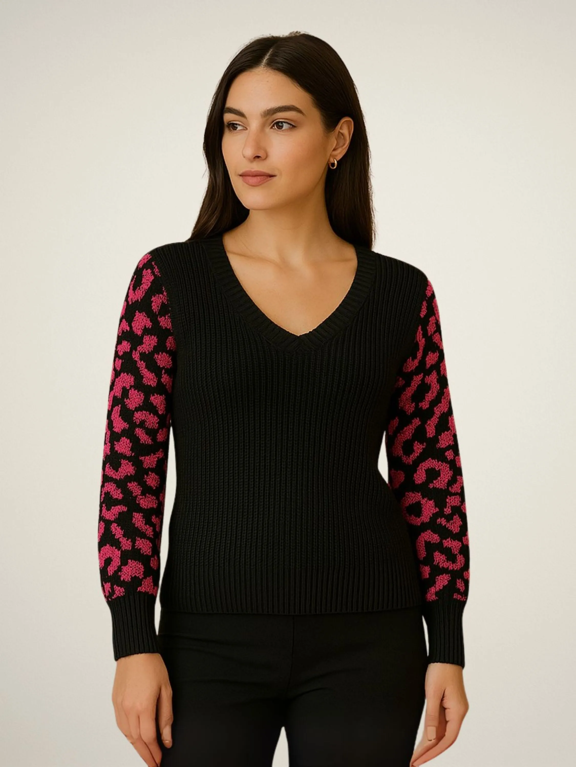 Blusa Tricot Lisa Manga Longa Onça