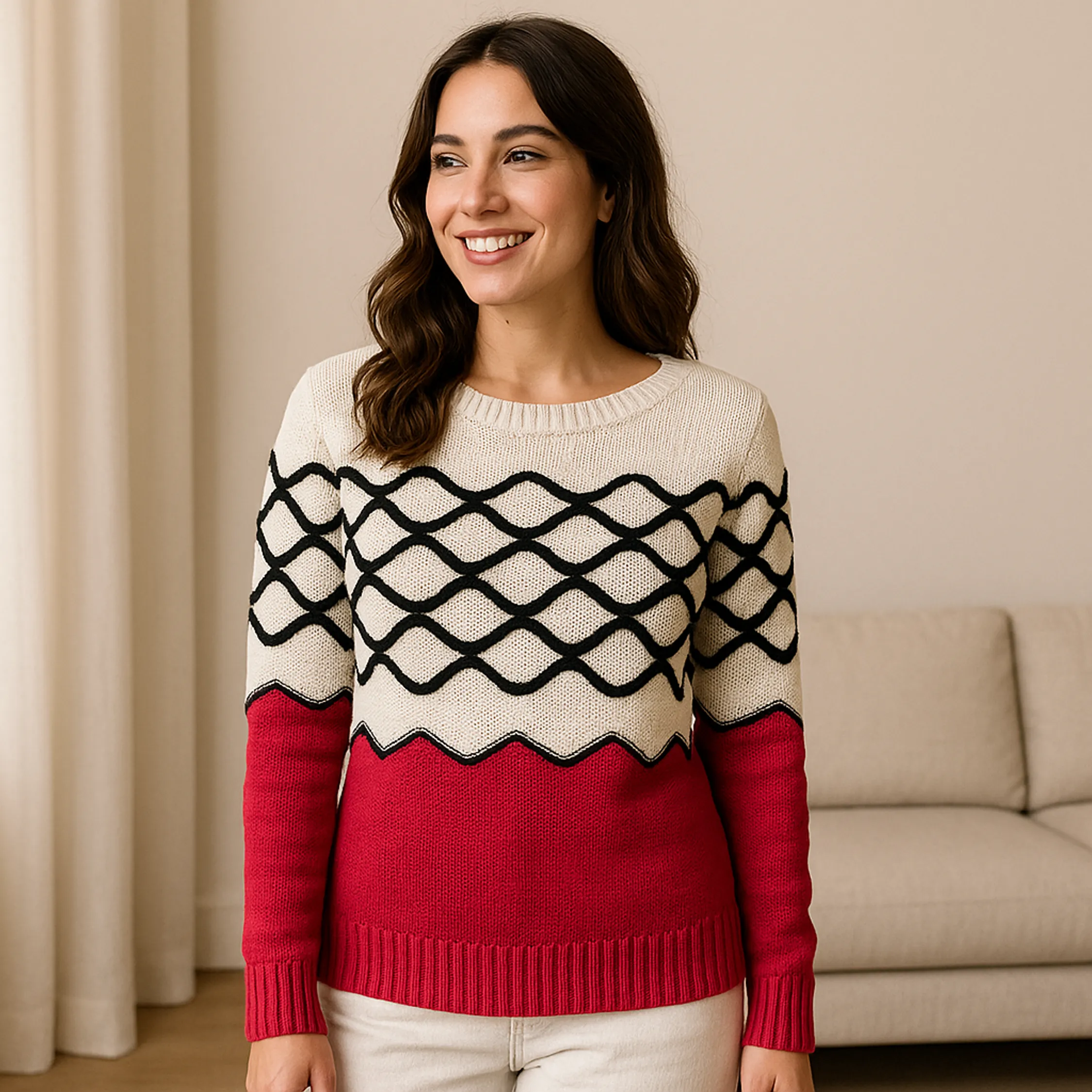Blusa Tricot Trama Trançada Manga Longa