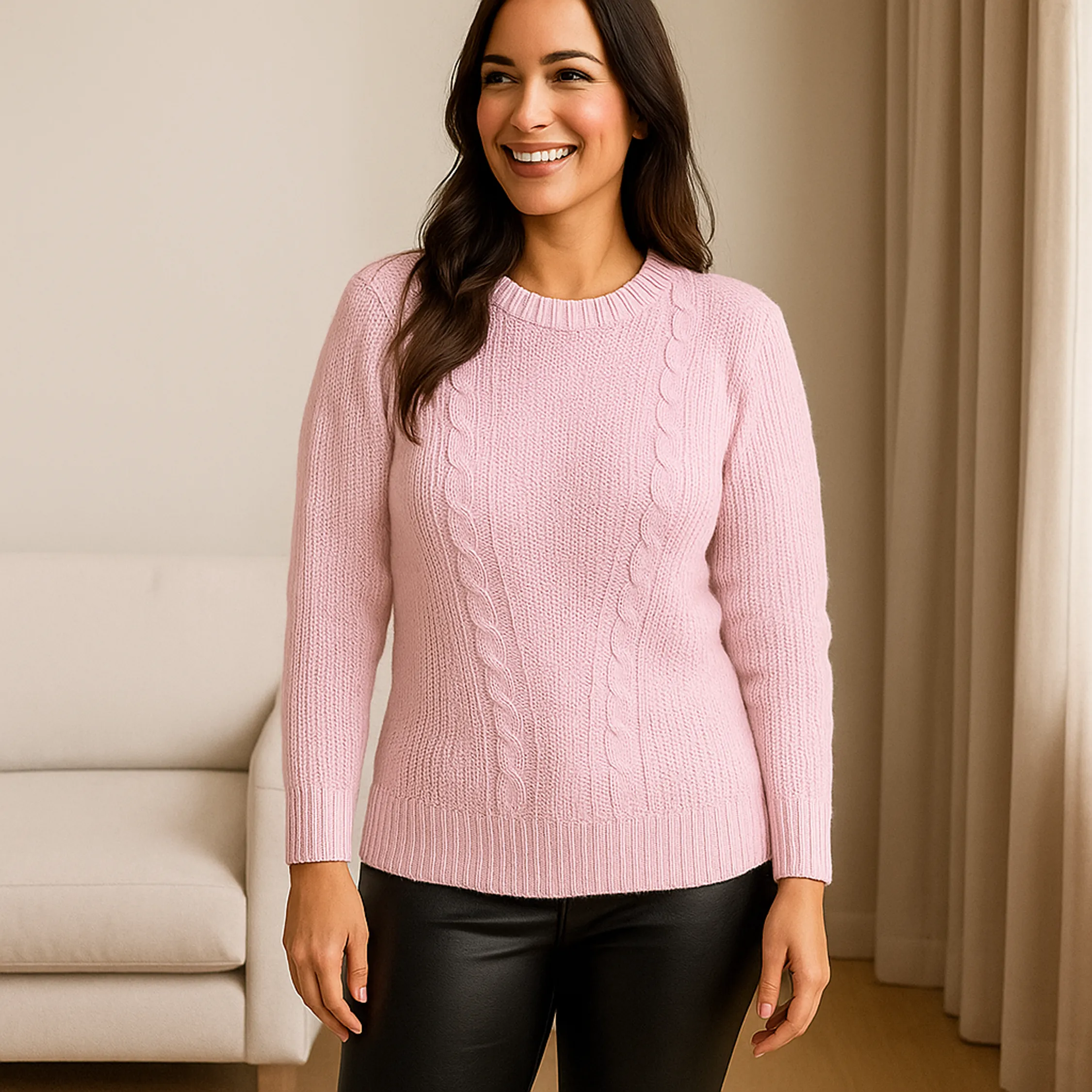 Blusa Tricot Manga Longa Tranças