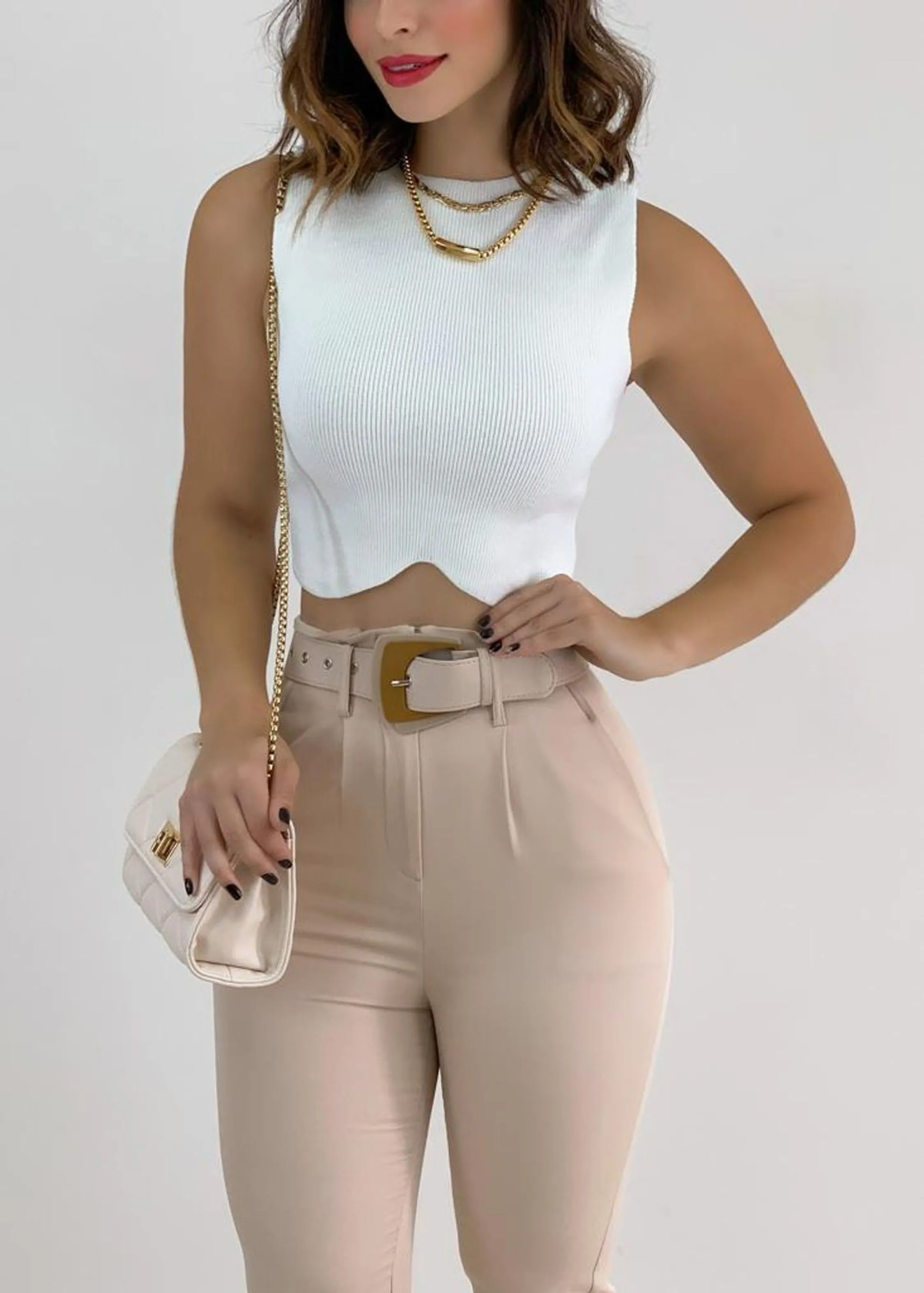 Cropped Tricot Modal V na Barriga