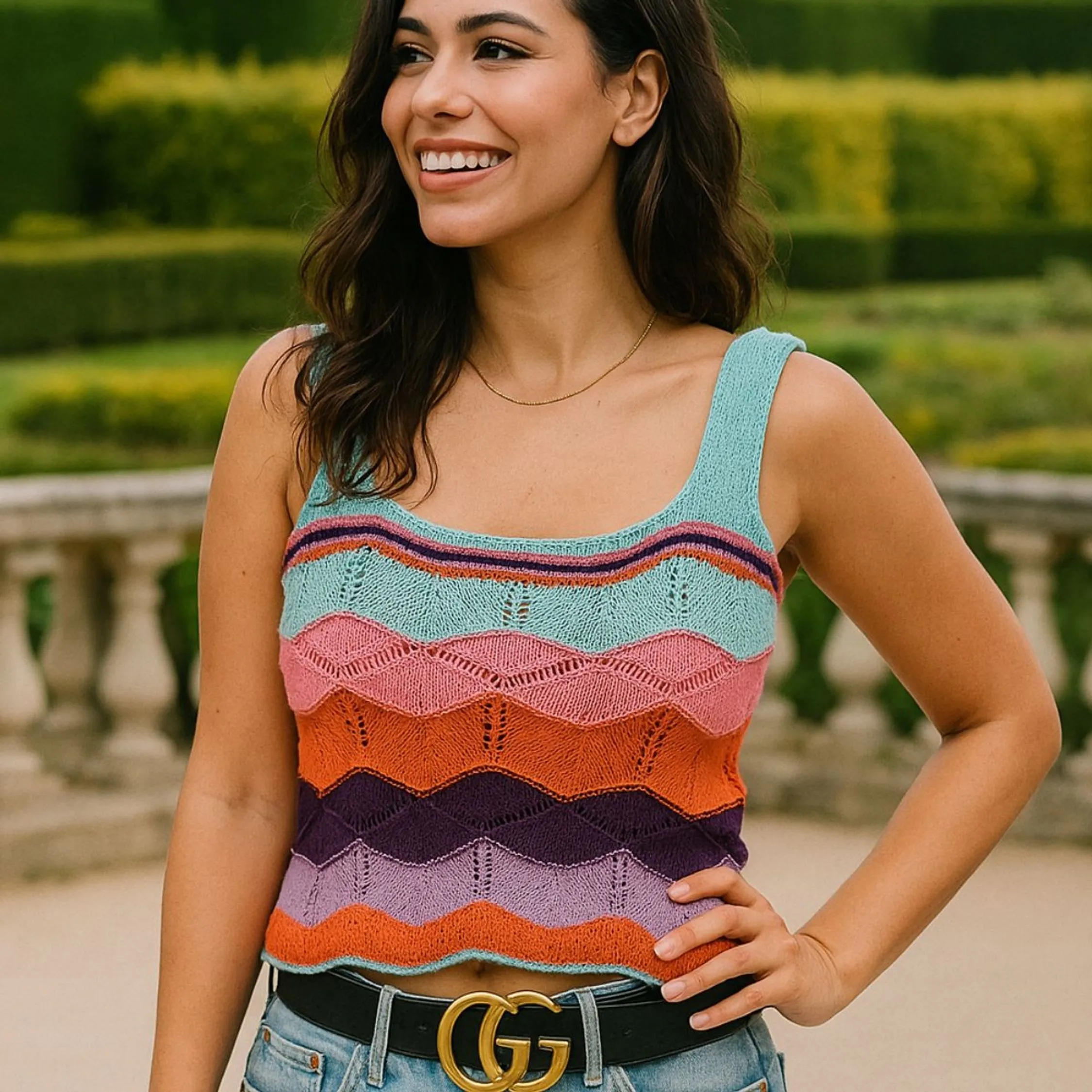 Cropped Tricot Decote Quadrado