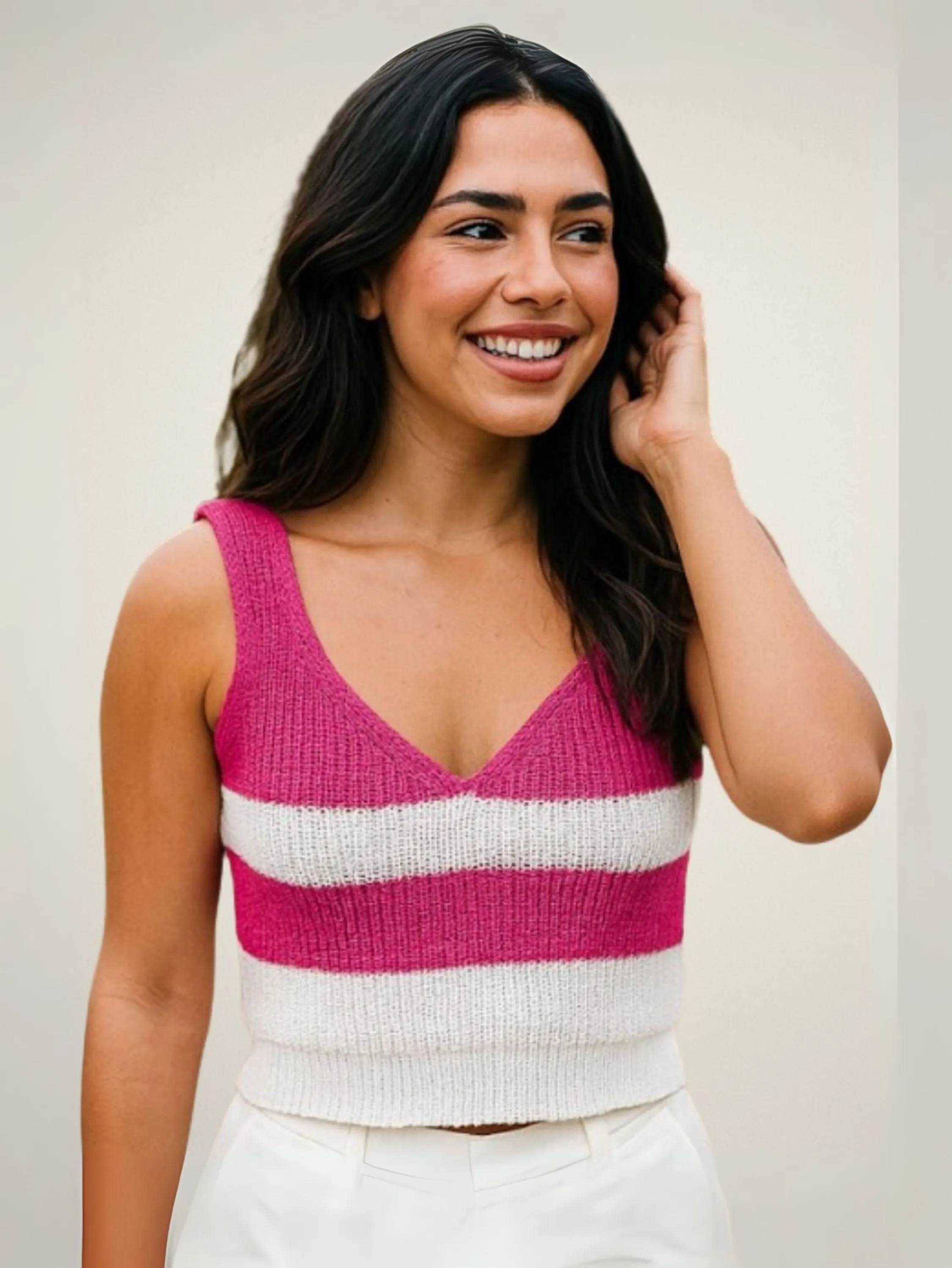 Cropped Tricot Gola V Bicolor