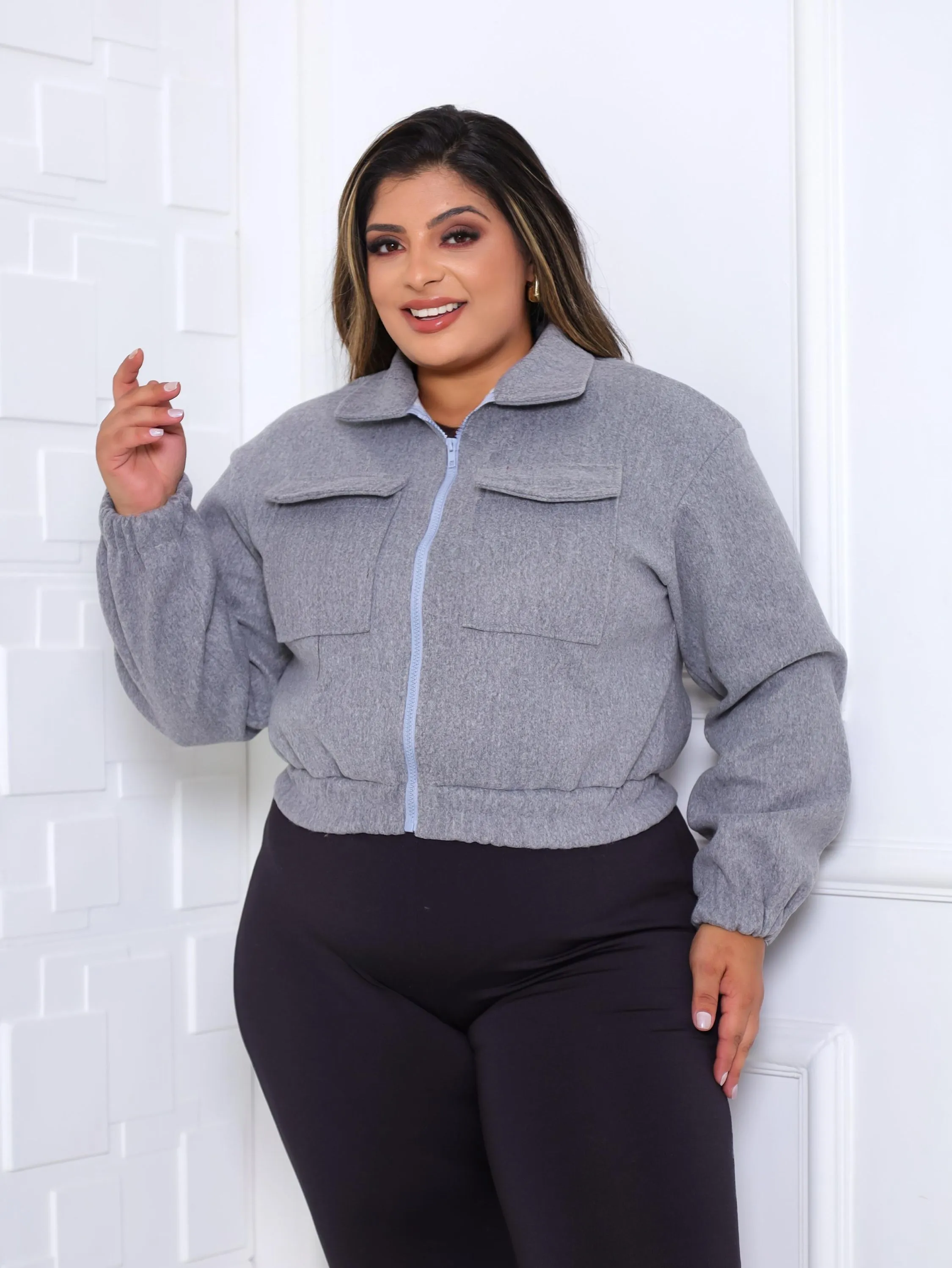 Jaqueta oversized plus